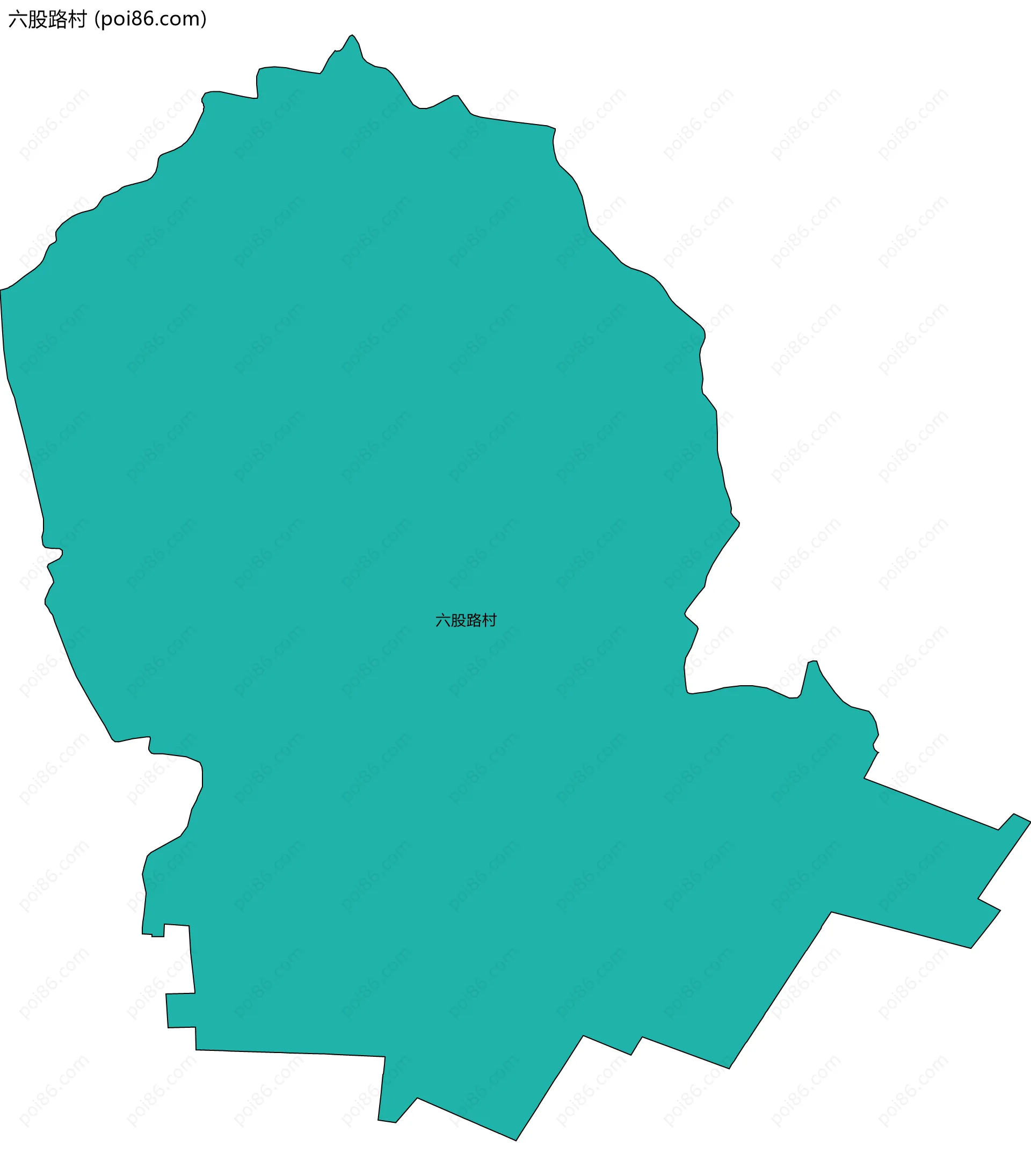 六股路村边界地图