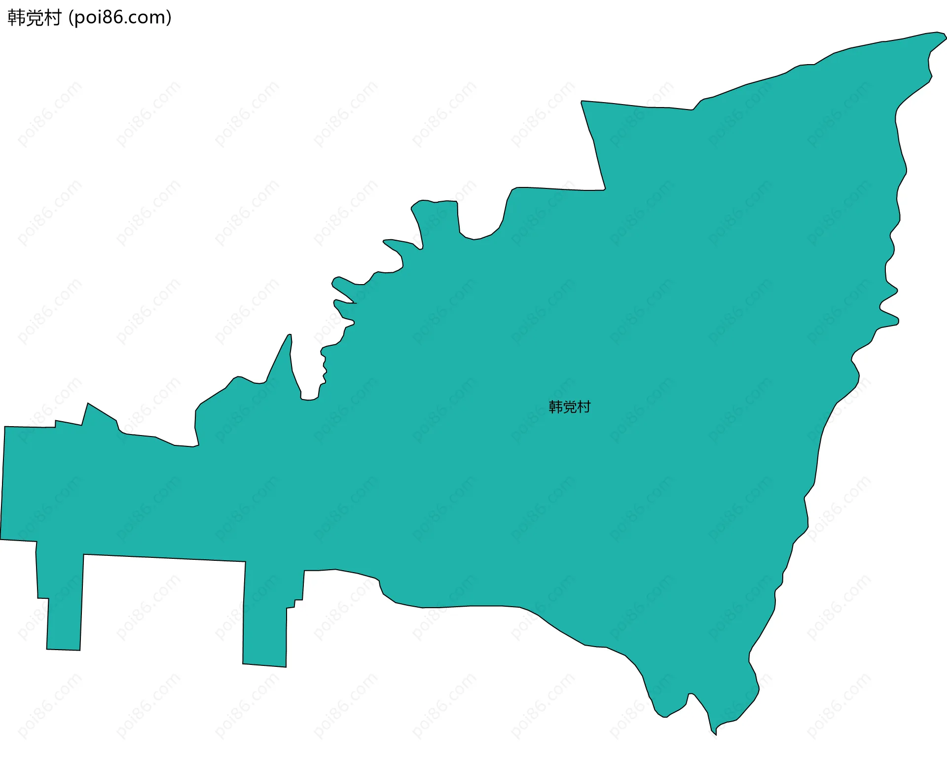 韩党村边界地图