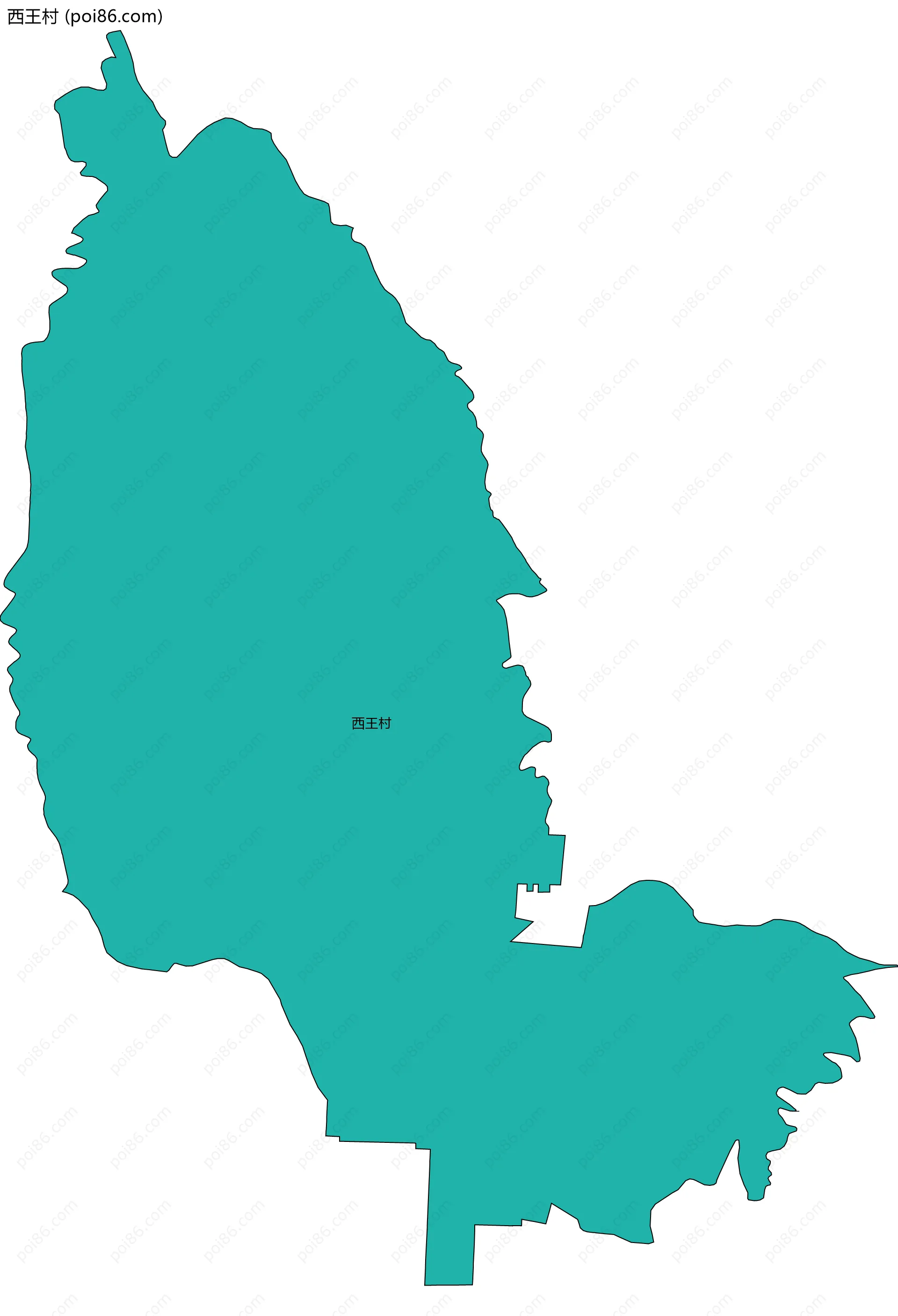 西王村边界地图