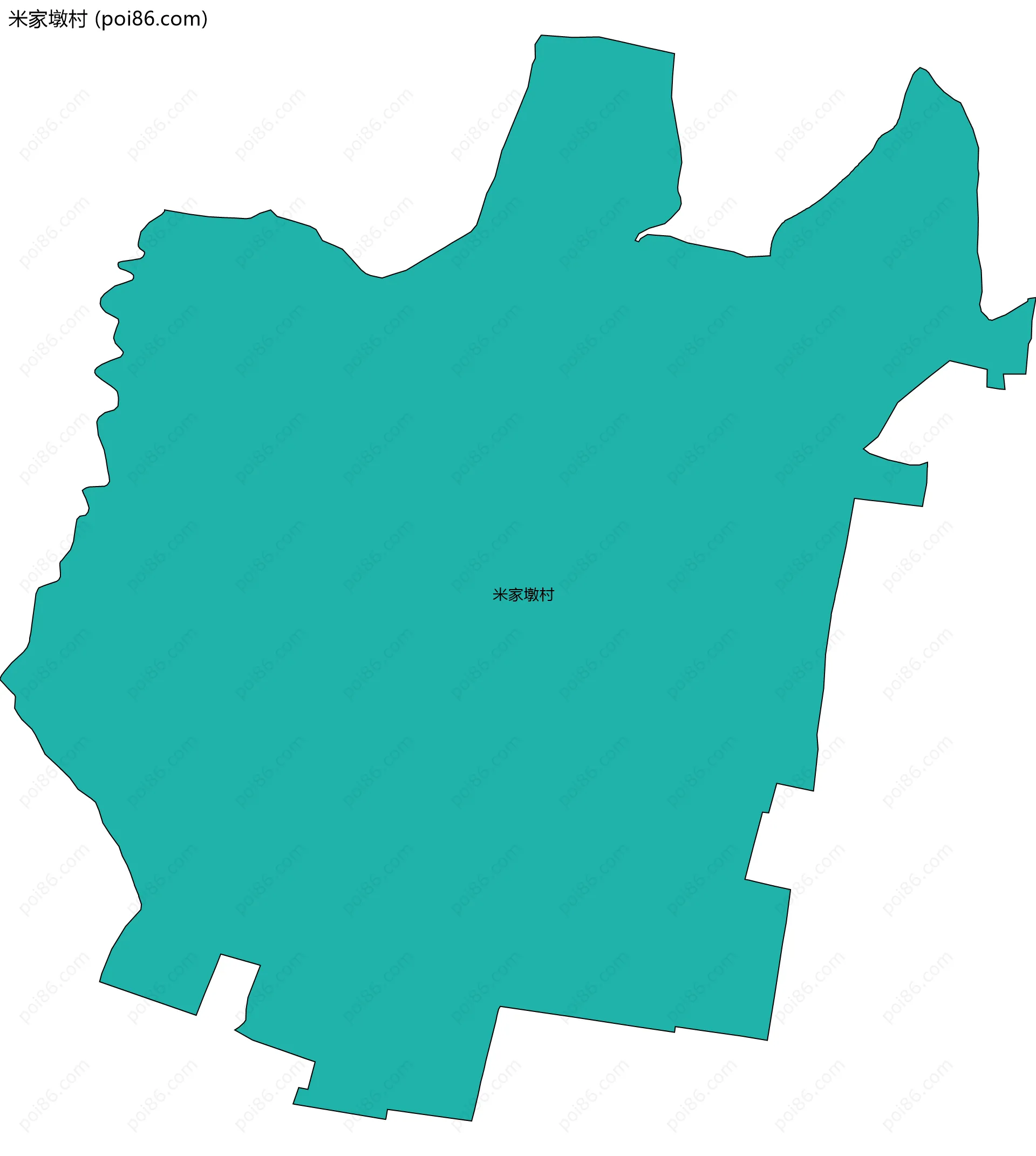 米家墩村边界地图