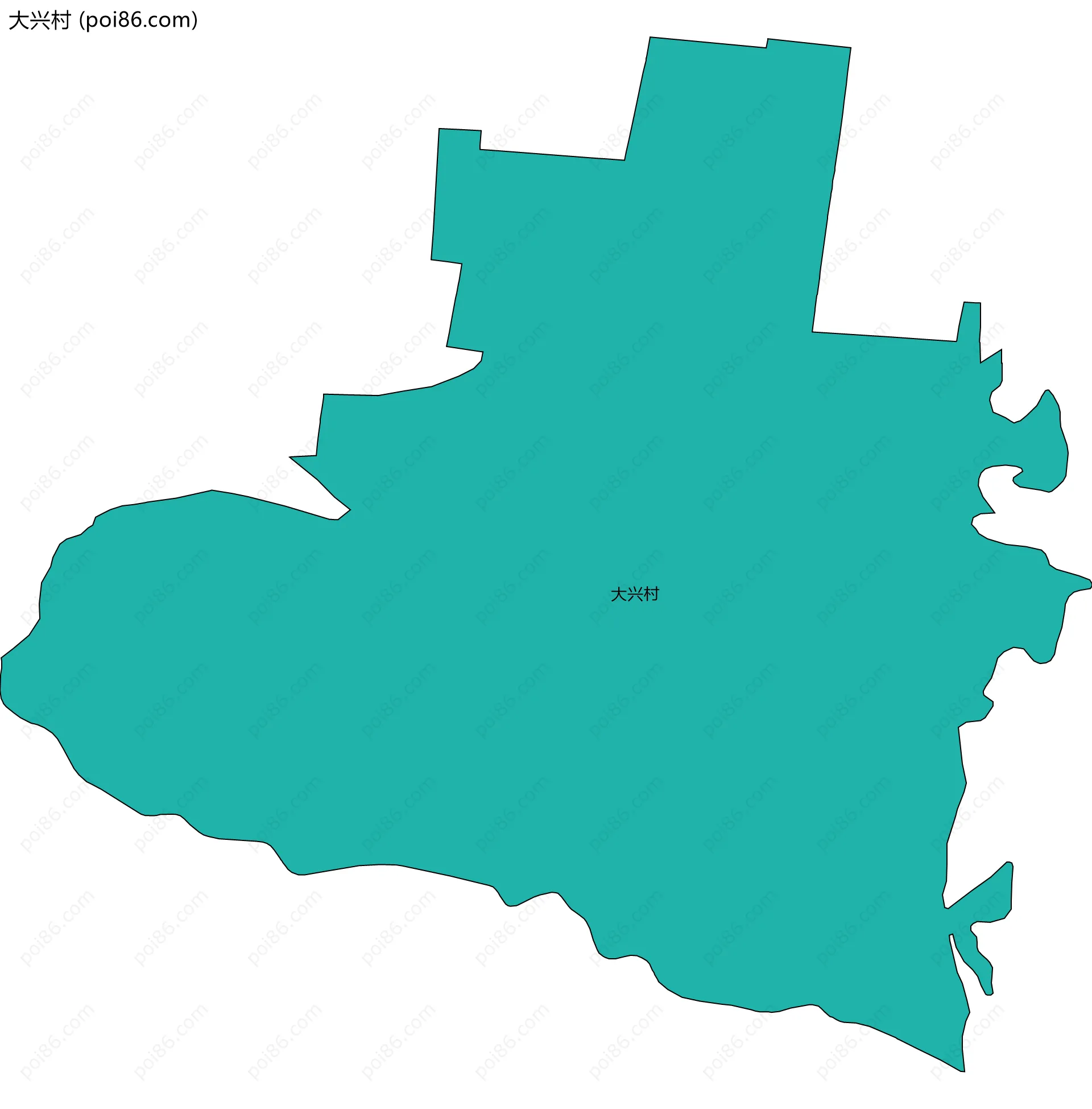 大兴村边界地图