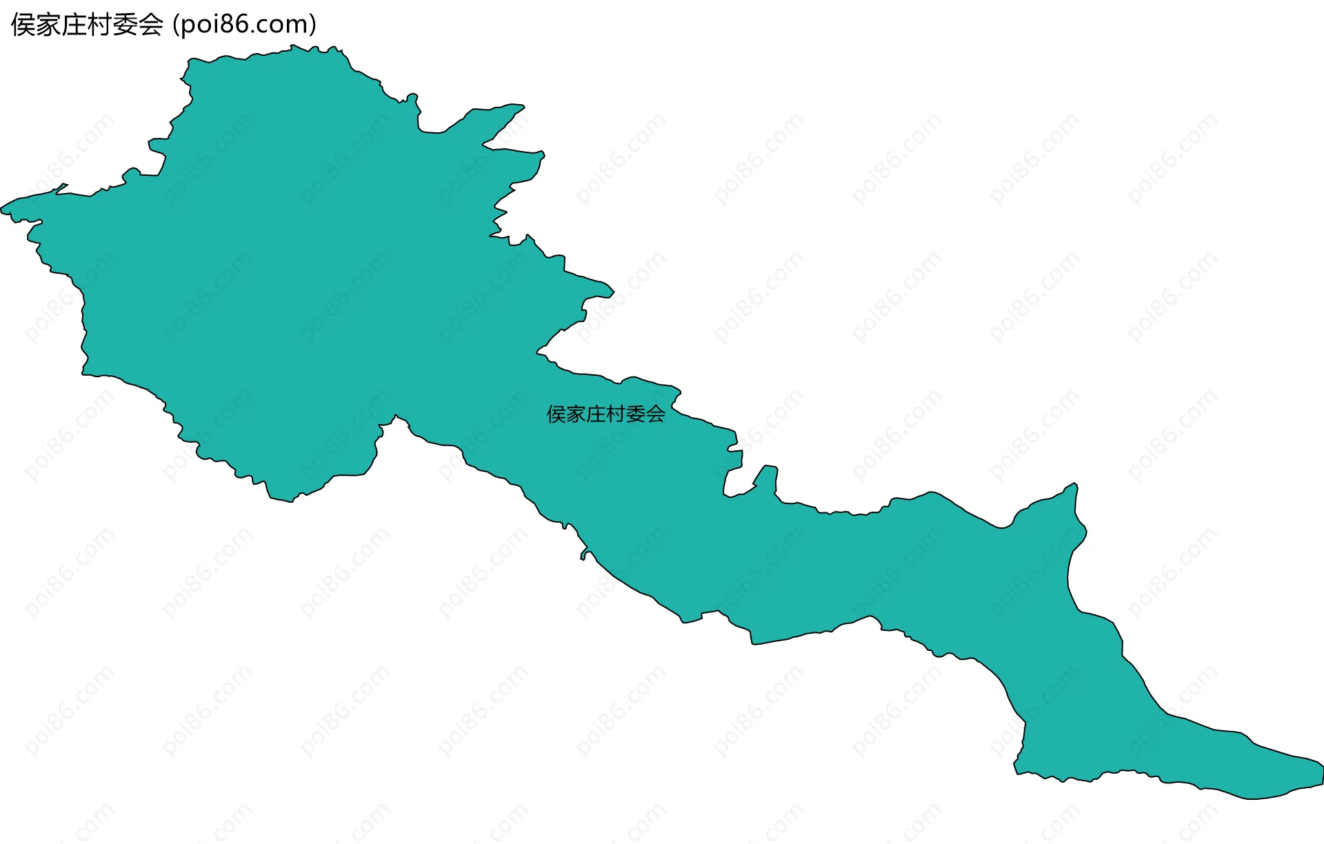 侯家庄村委会边界地图