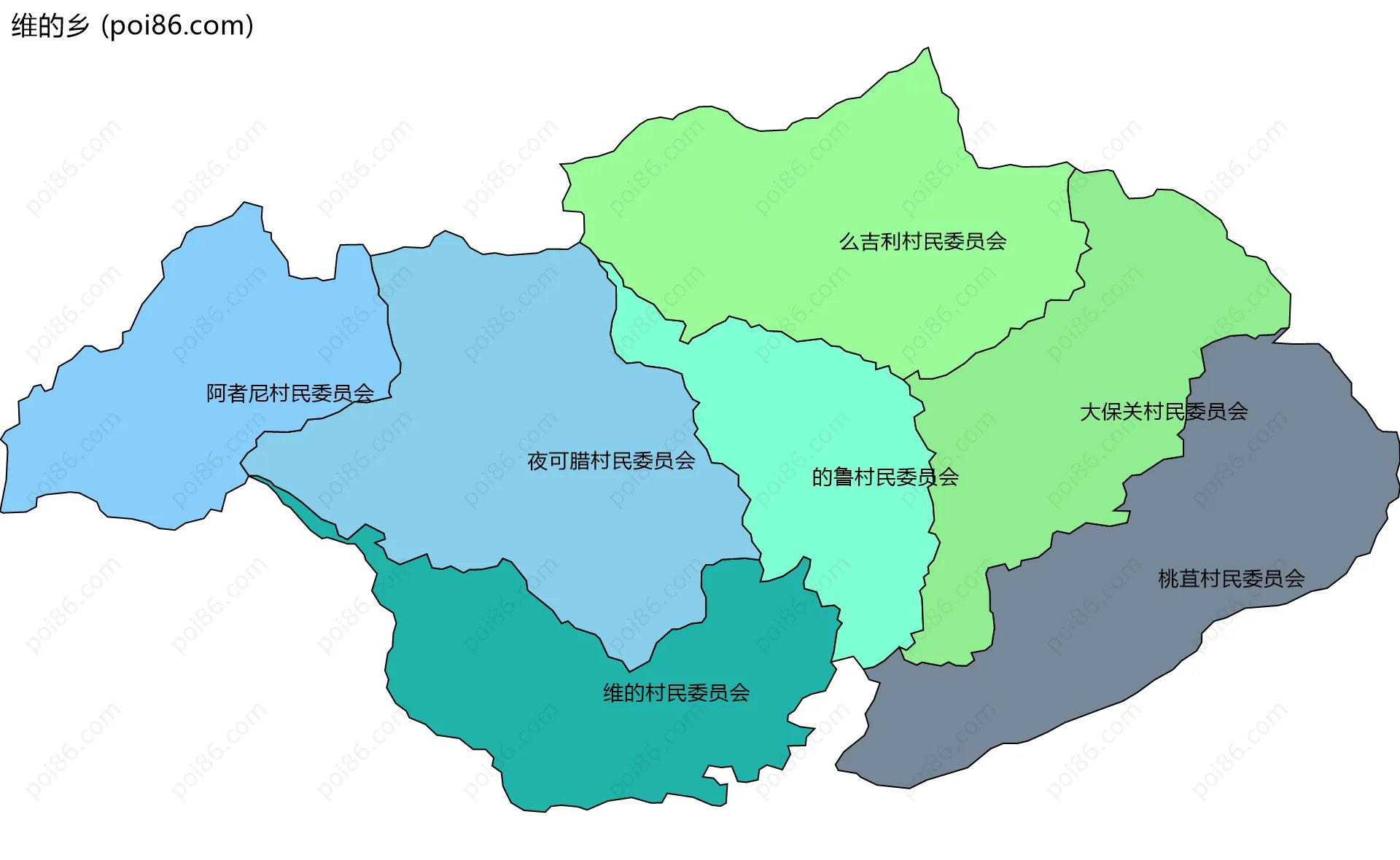 维的乡边界地图(五级行政区划)