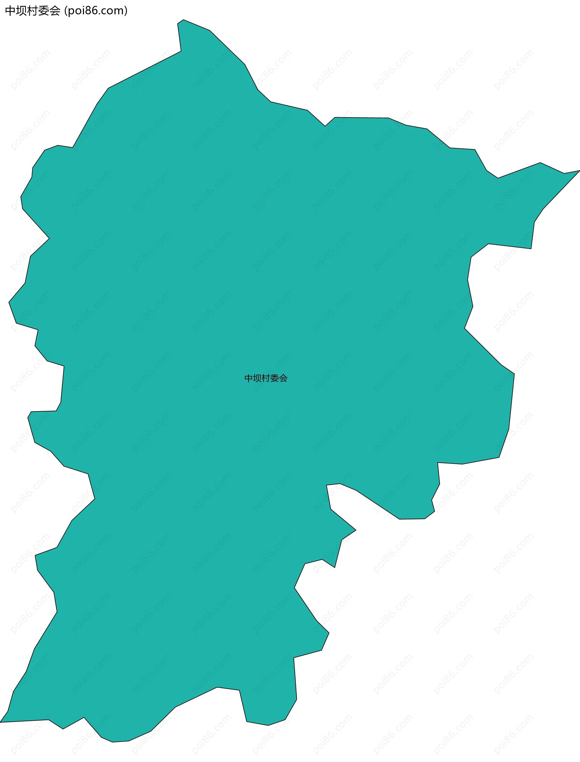 中坝村委会边界地图