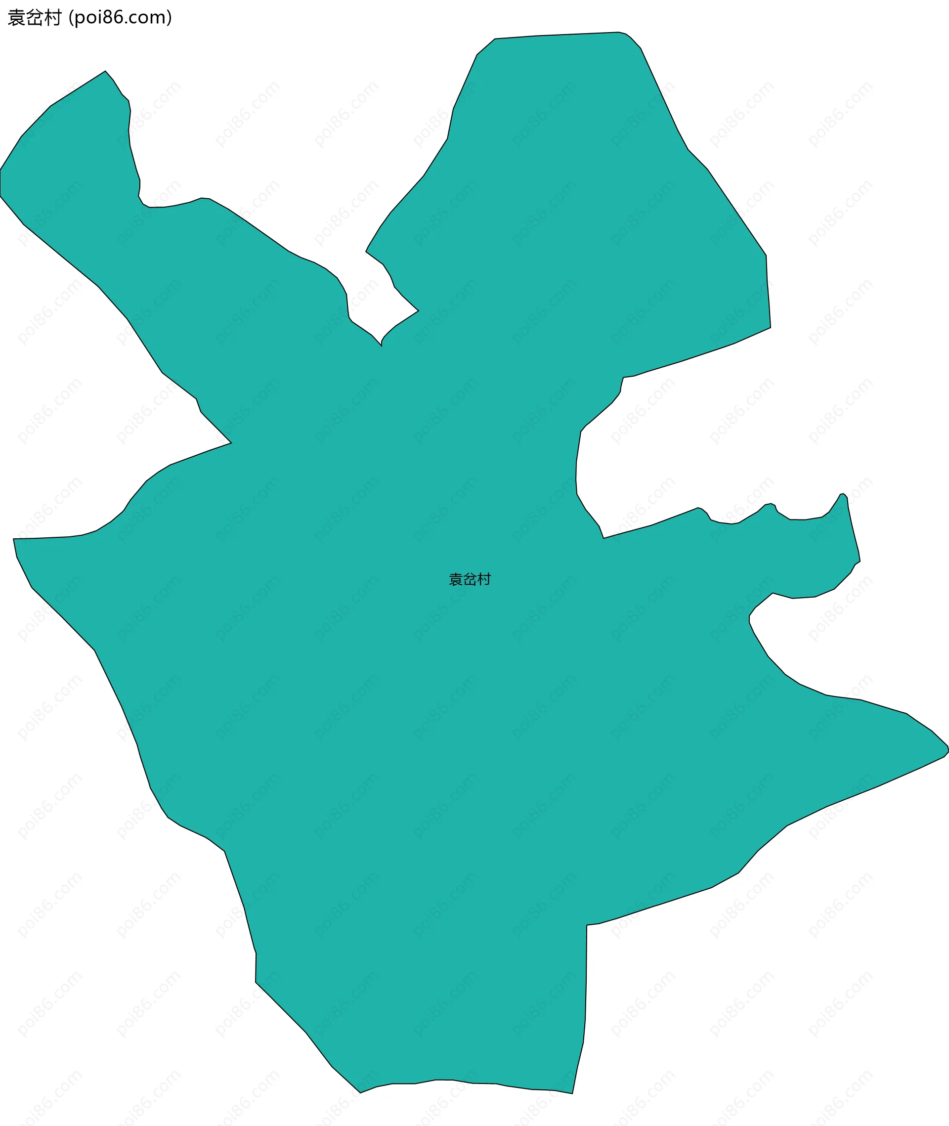 袁岔村边界地图