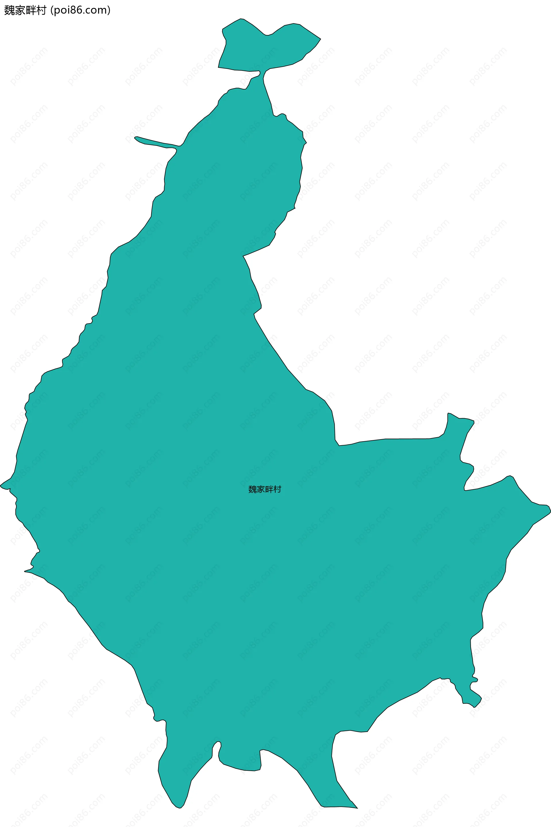 魏家畔村边界地图