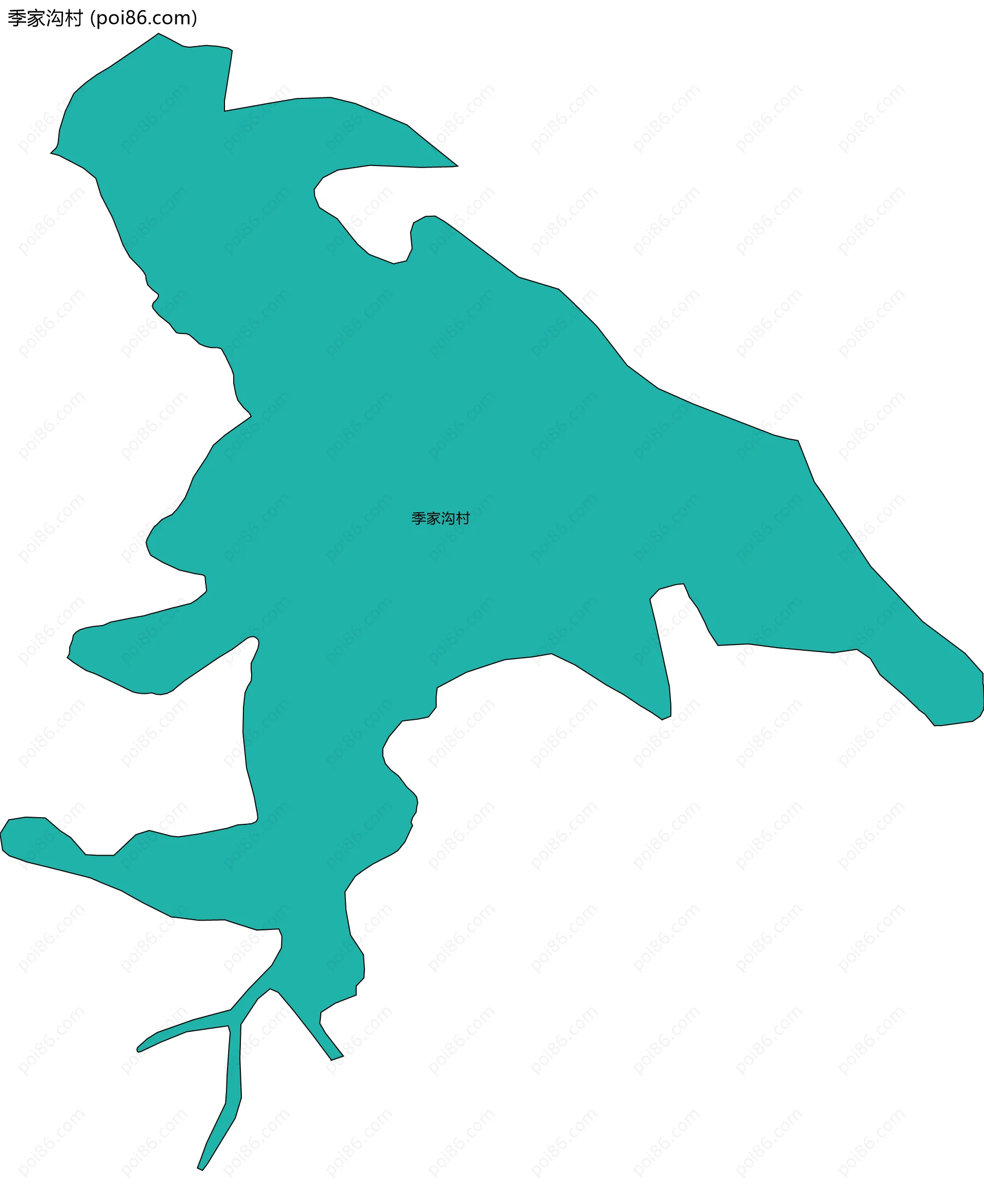 季家沟村边界地图