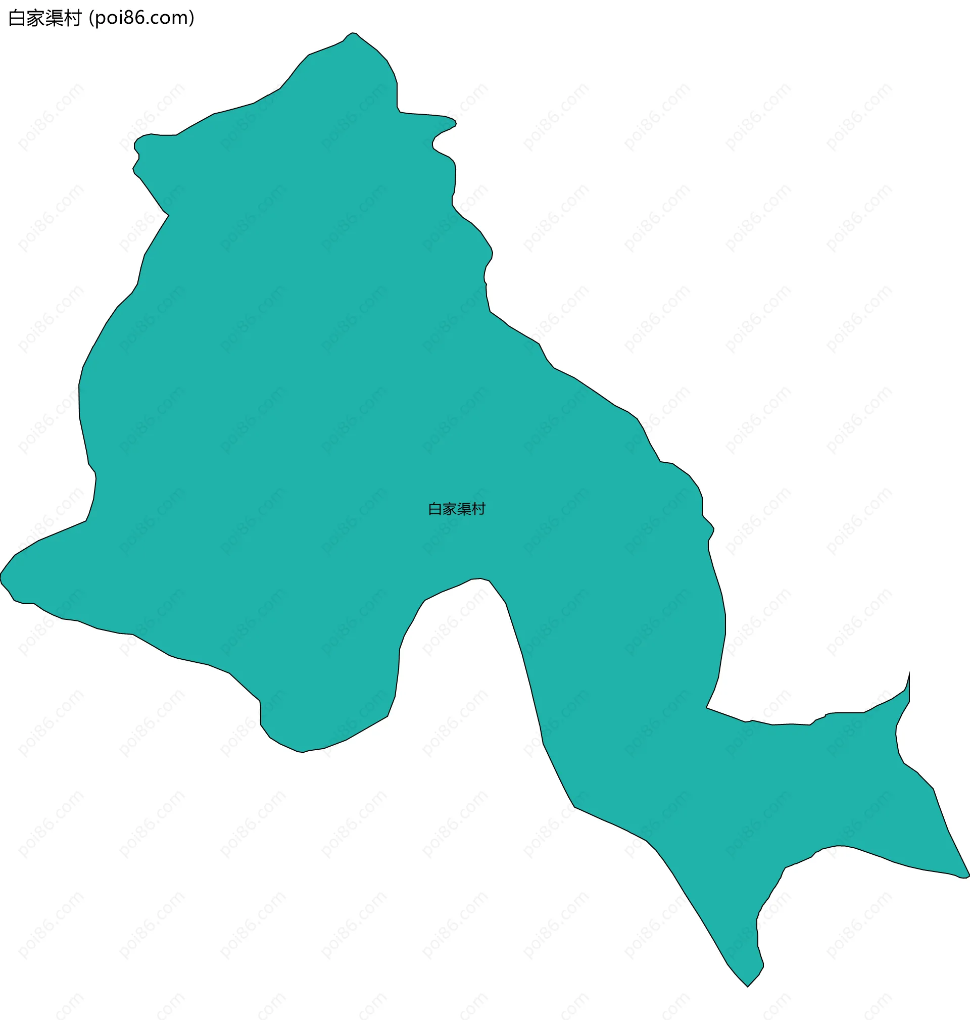 白家渠村边界地图