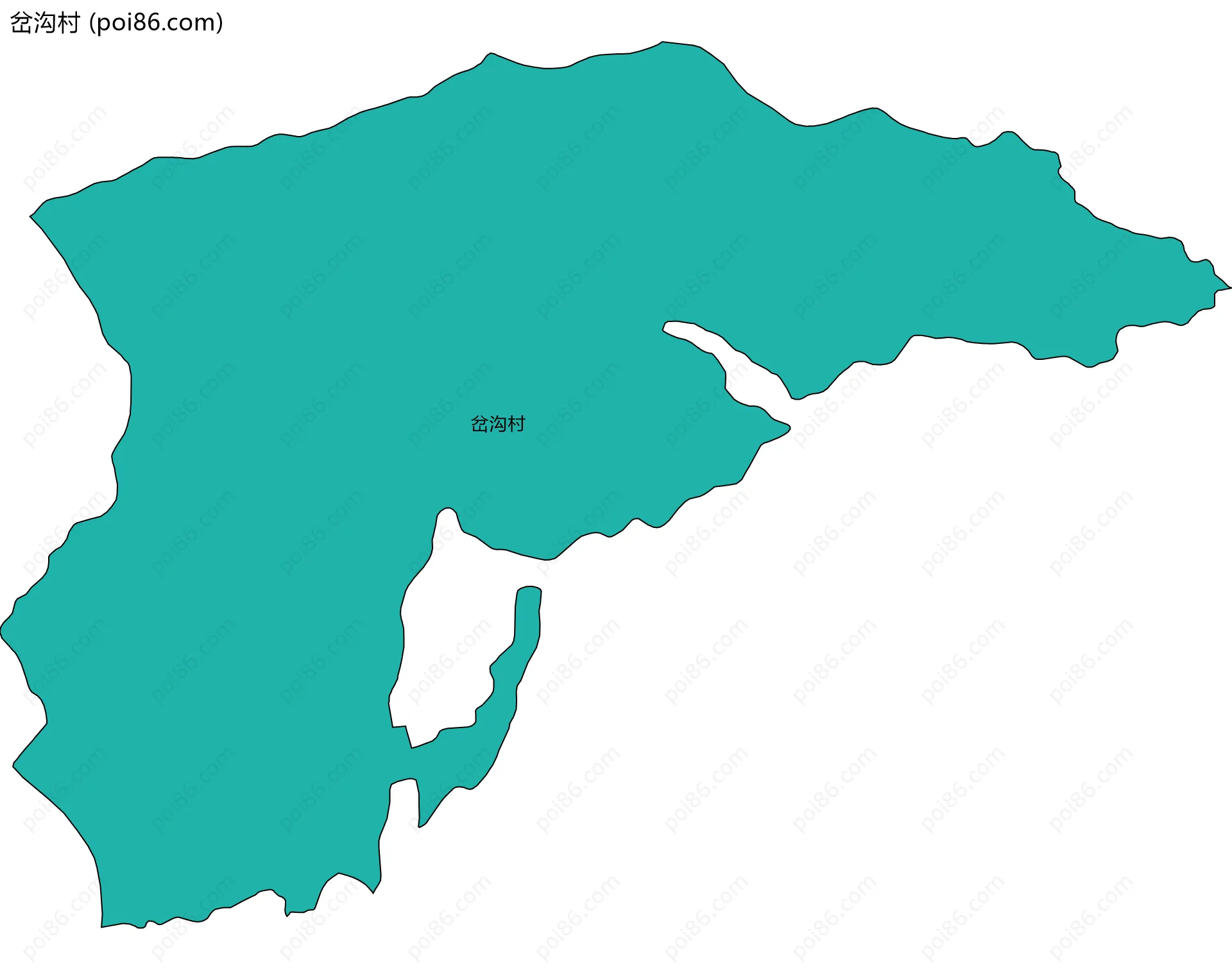 岔沟村边界地图