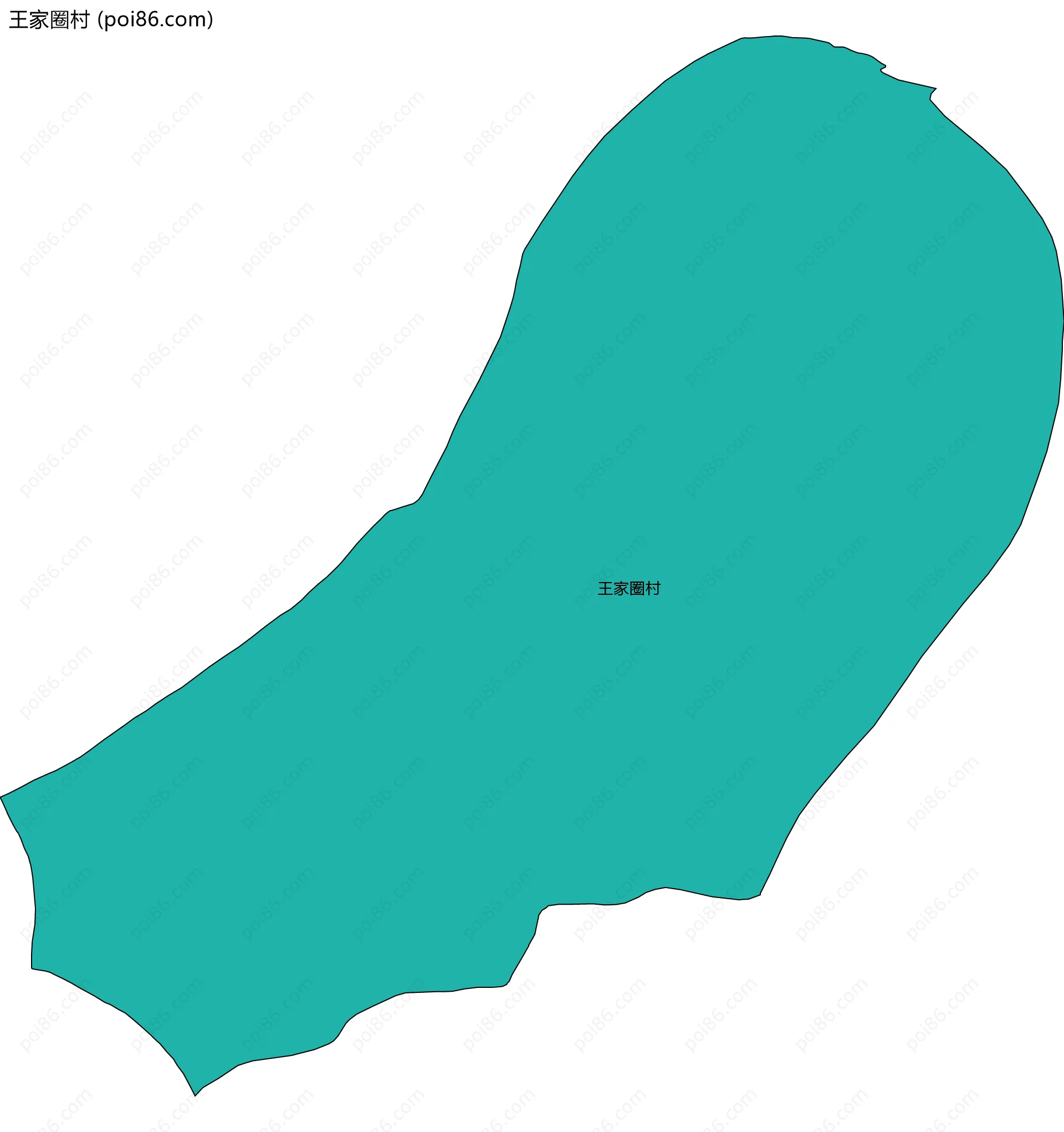 王家圈村边界地图