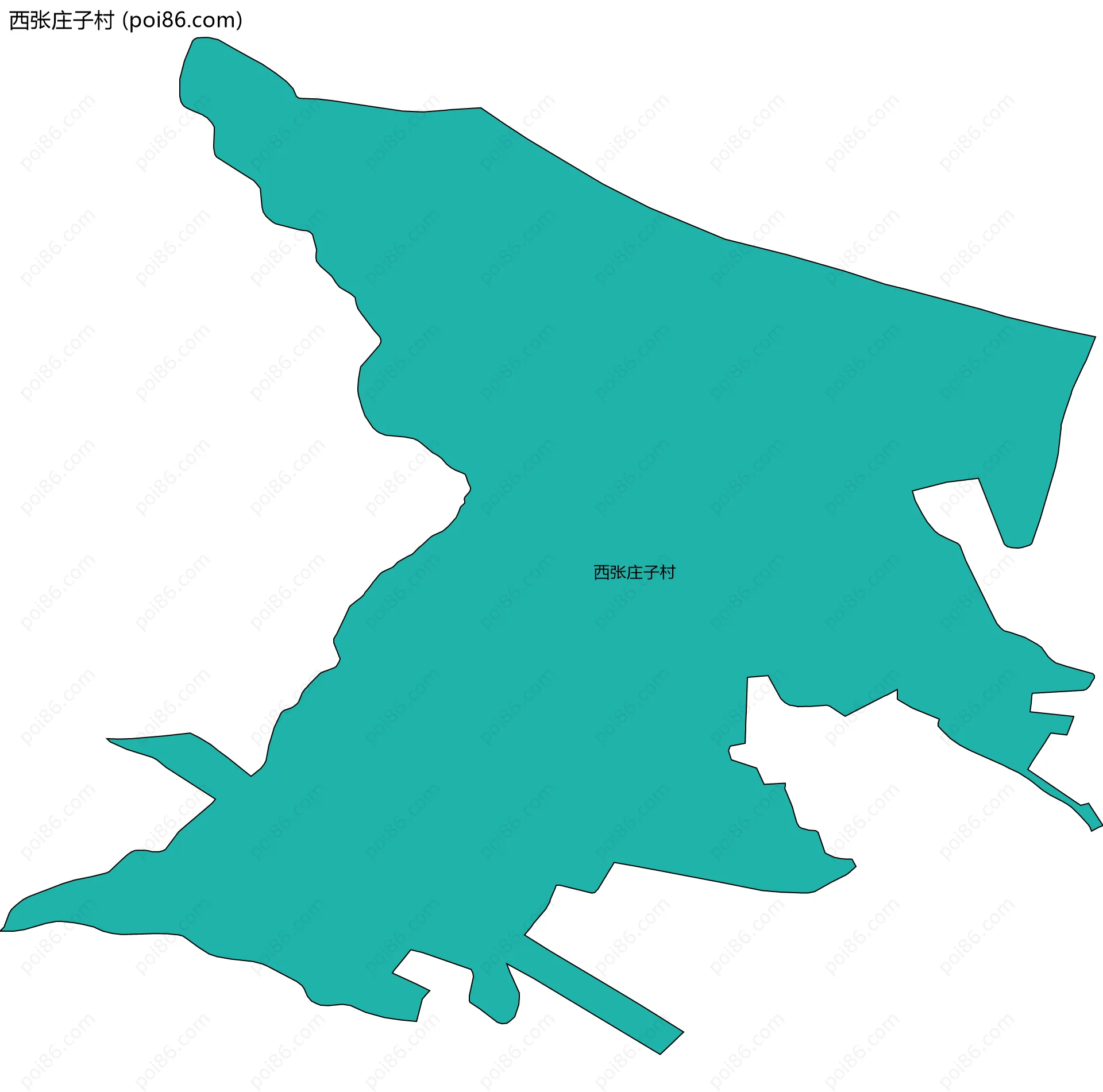 西张庄子村边界地图