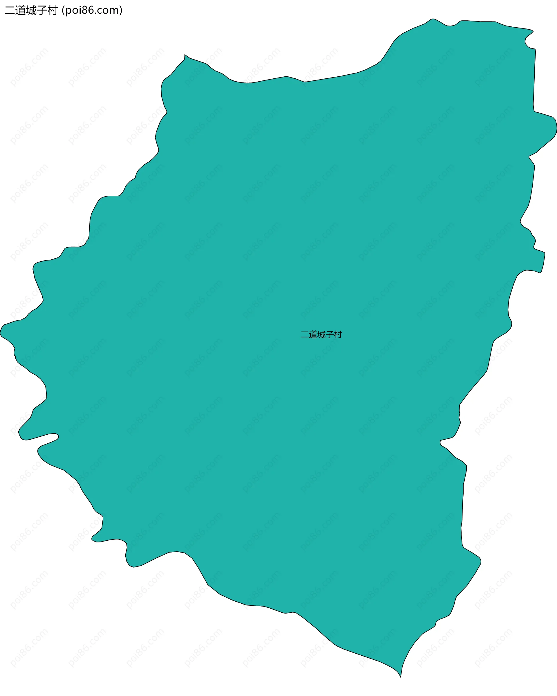 二道城子村边界地图