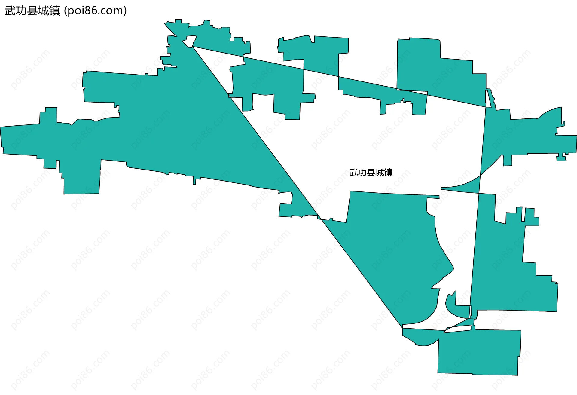 武功县城镇边界地图