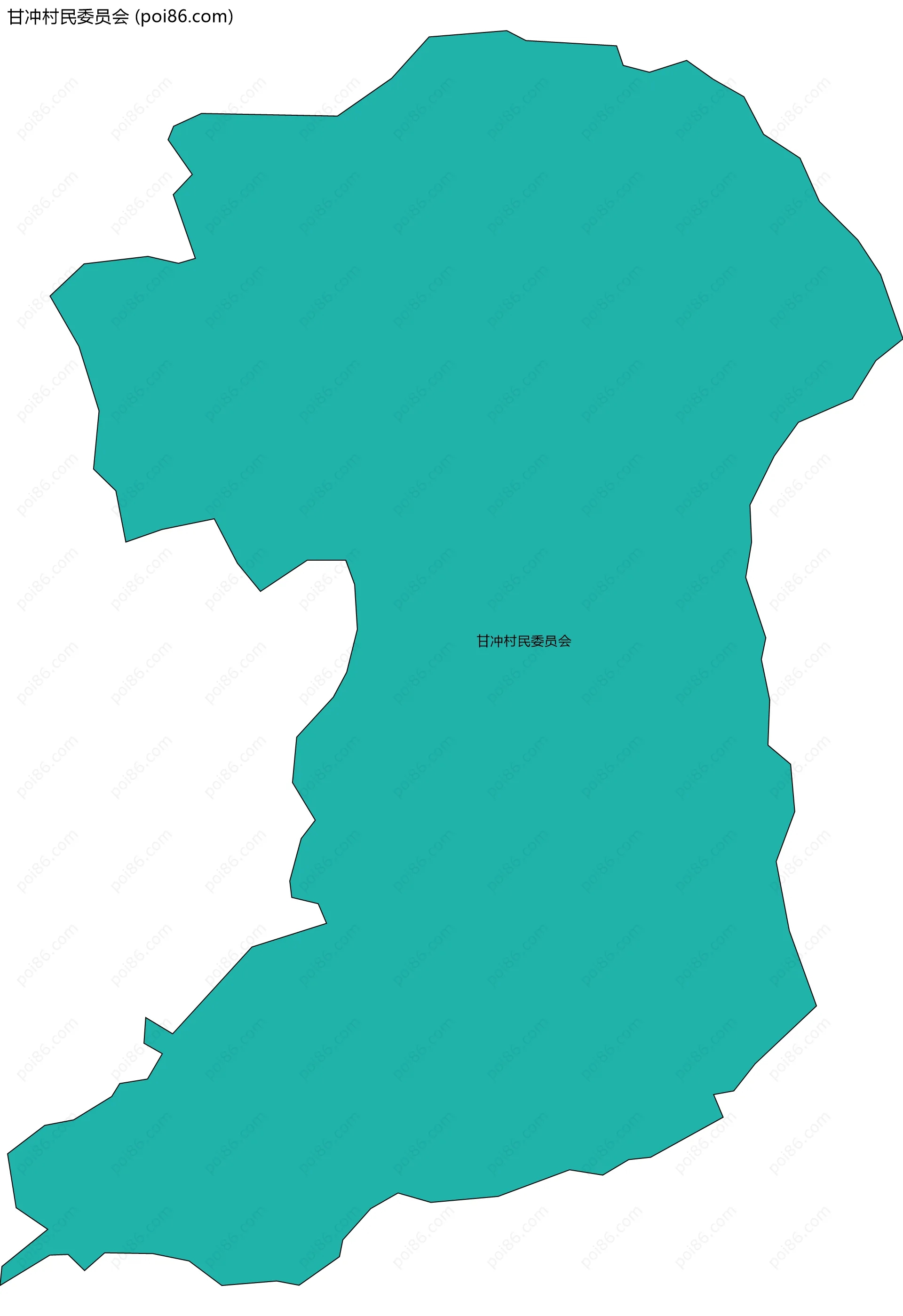 甘冲村民委员会边界地图