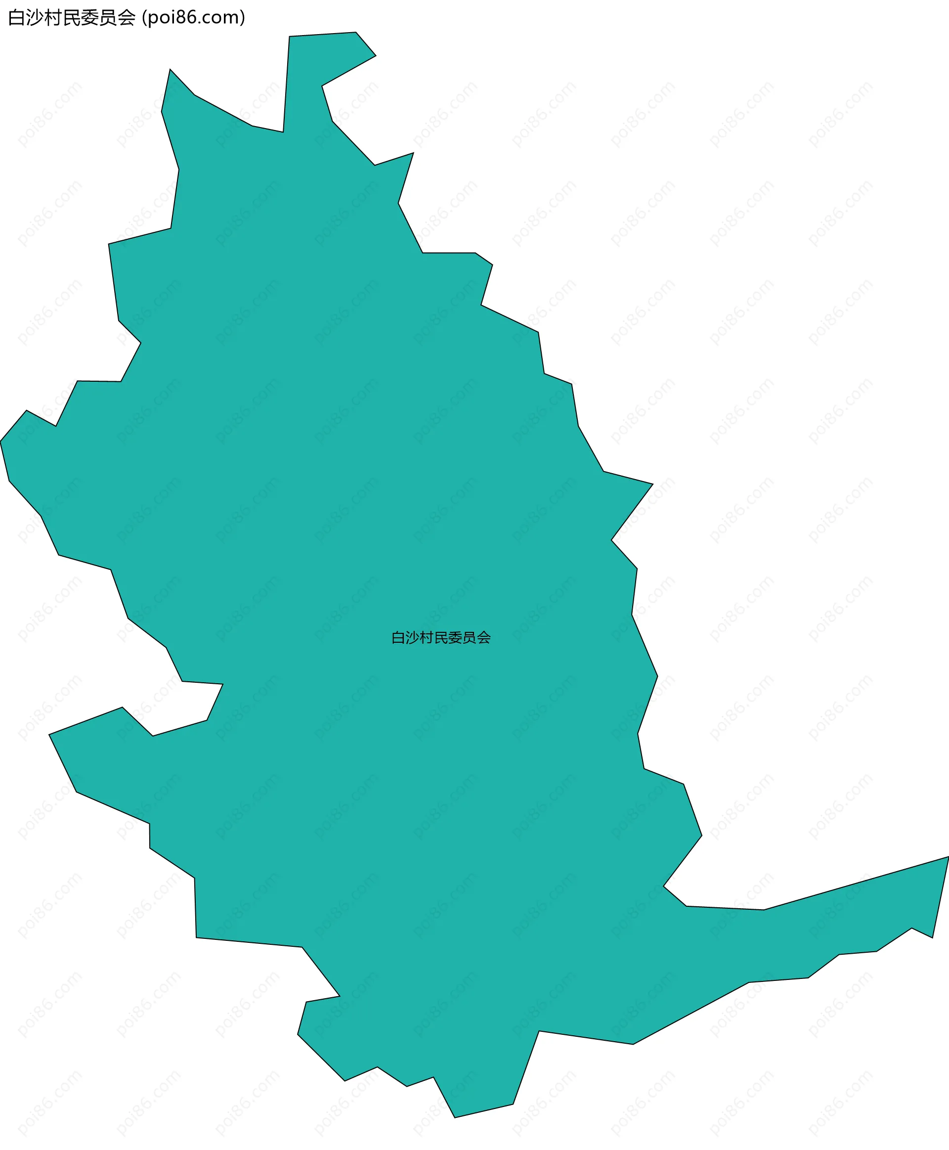 白沙村民委员会边界地图