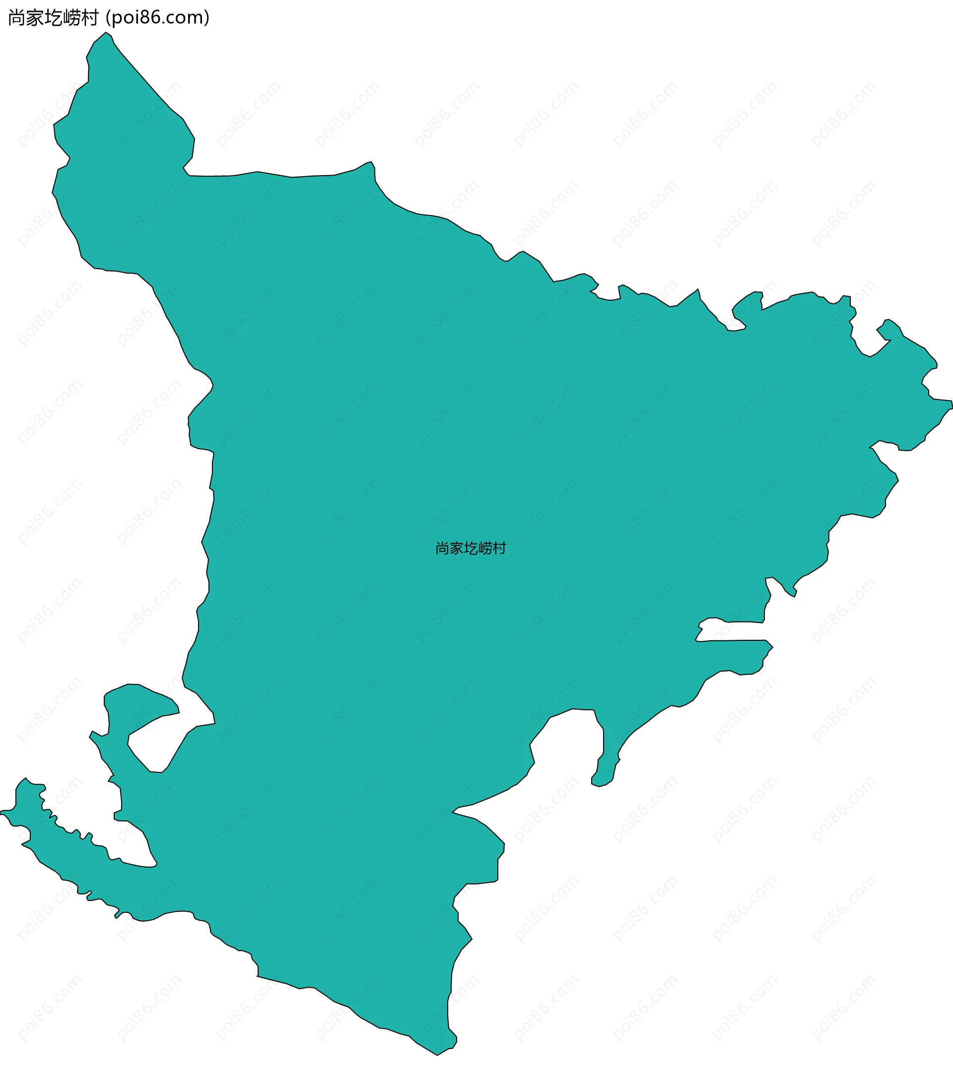 尚家圪崂村边界地图