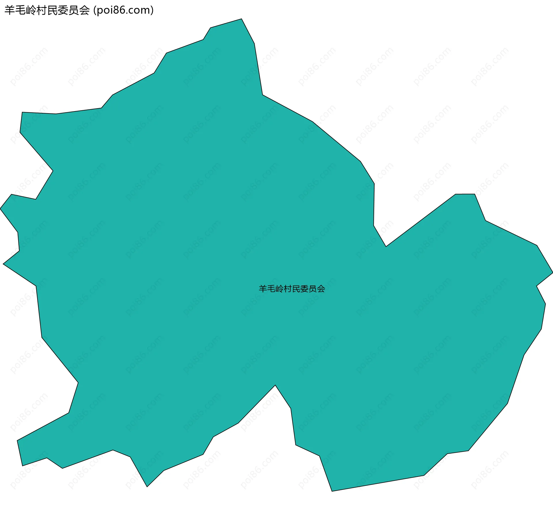 羊毛岭村民委员会边界地图
