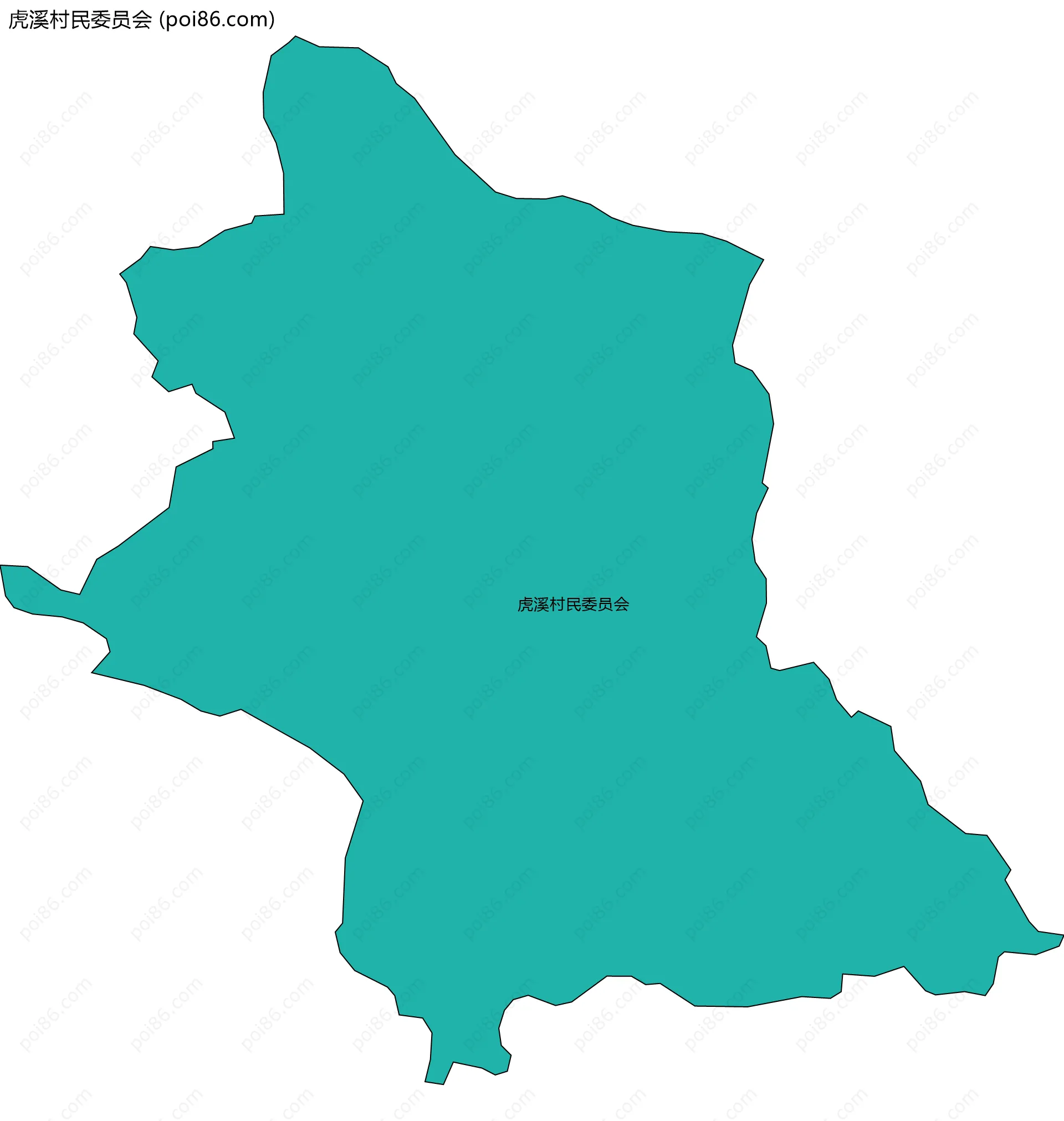 虎溪村民委员会边界地图