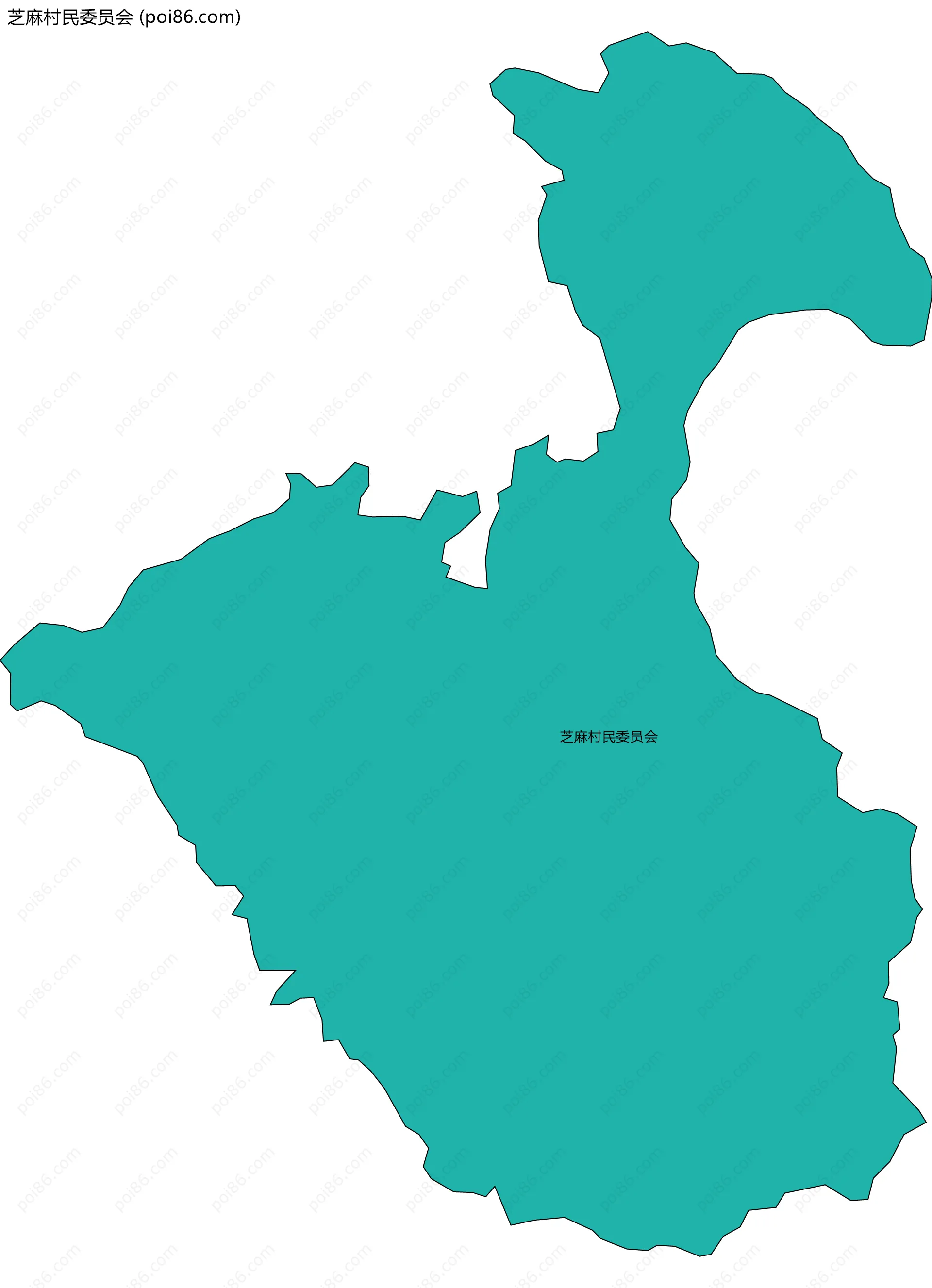 芝麻村民委员会边界地图