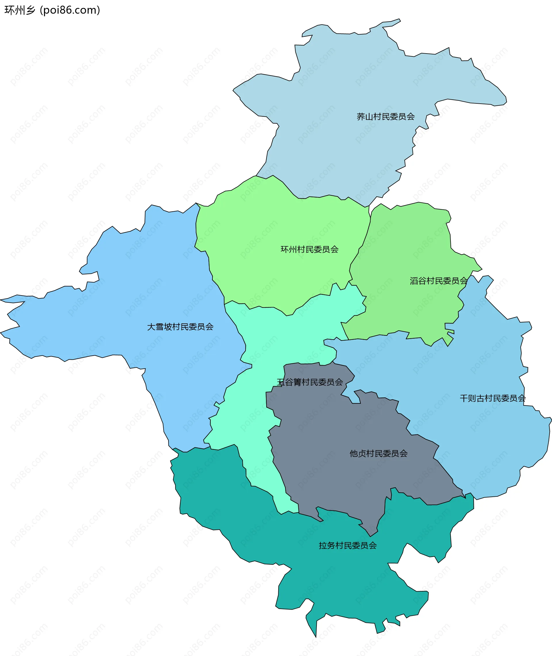 环州乡边界地图(五级行政区划)