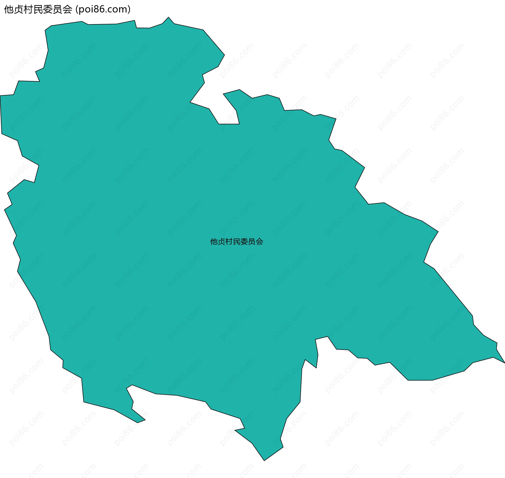 他贞村民委员会边界地图