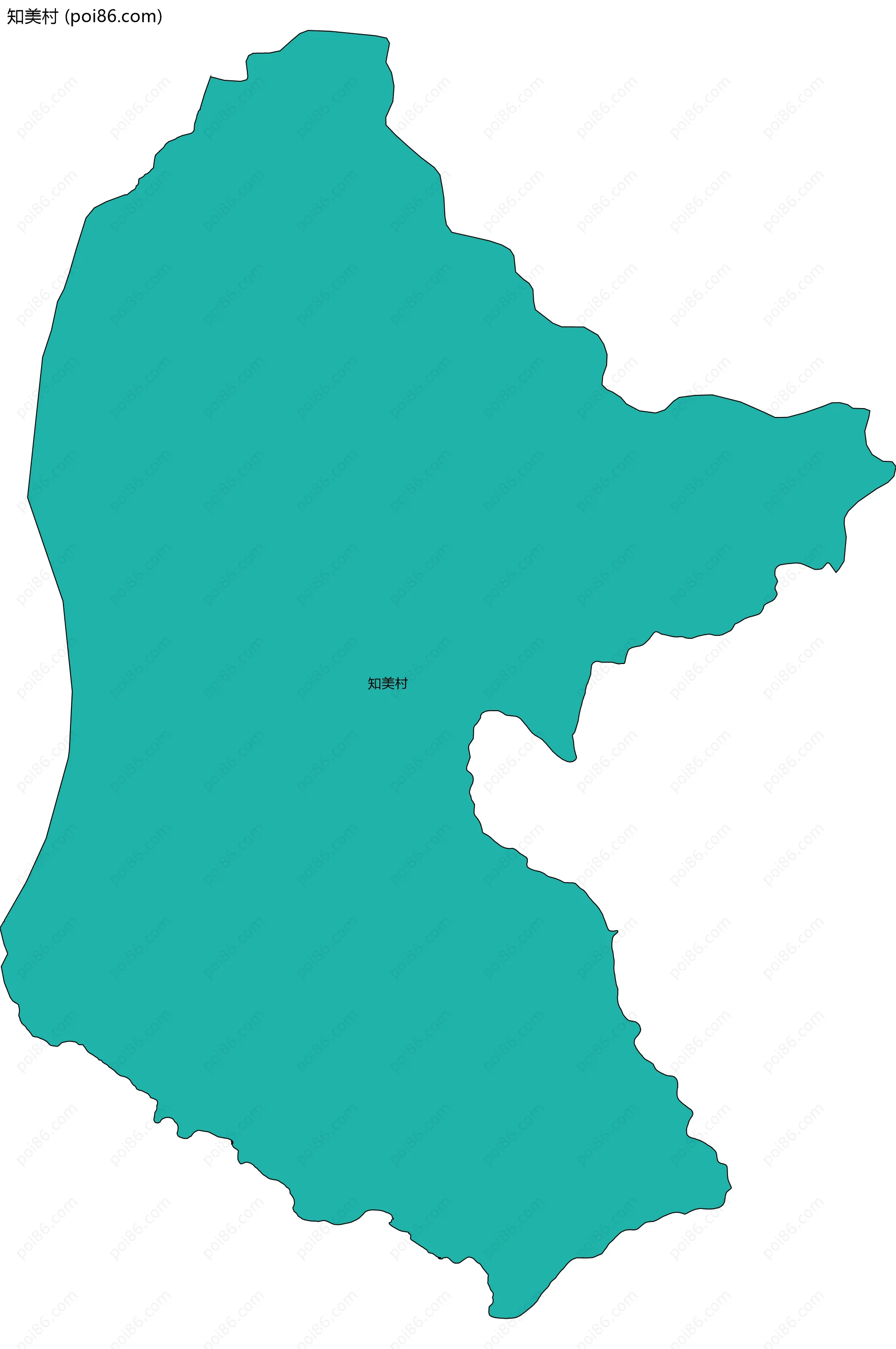 知美村边界地图