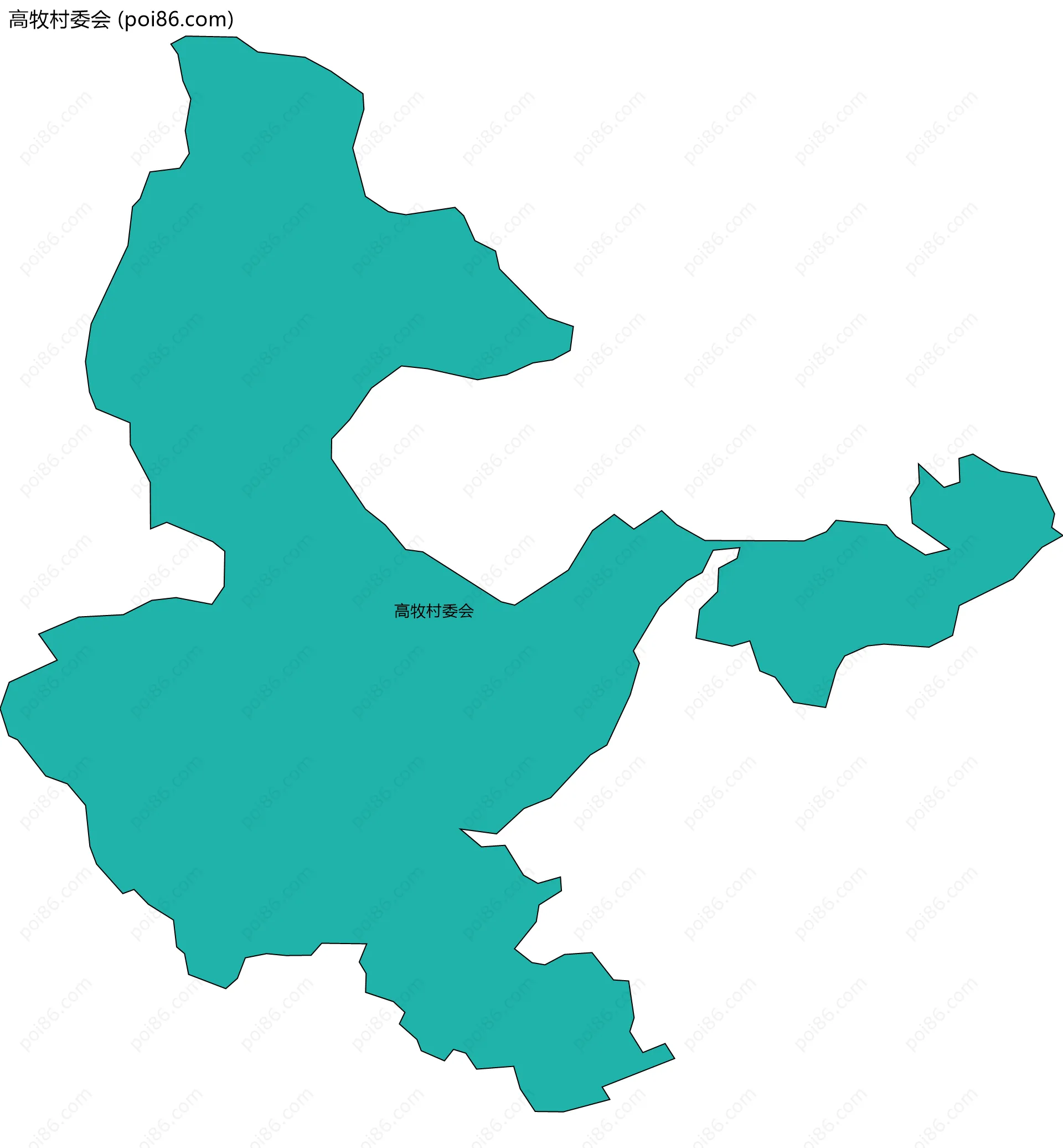 高牧村委会边界地图