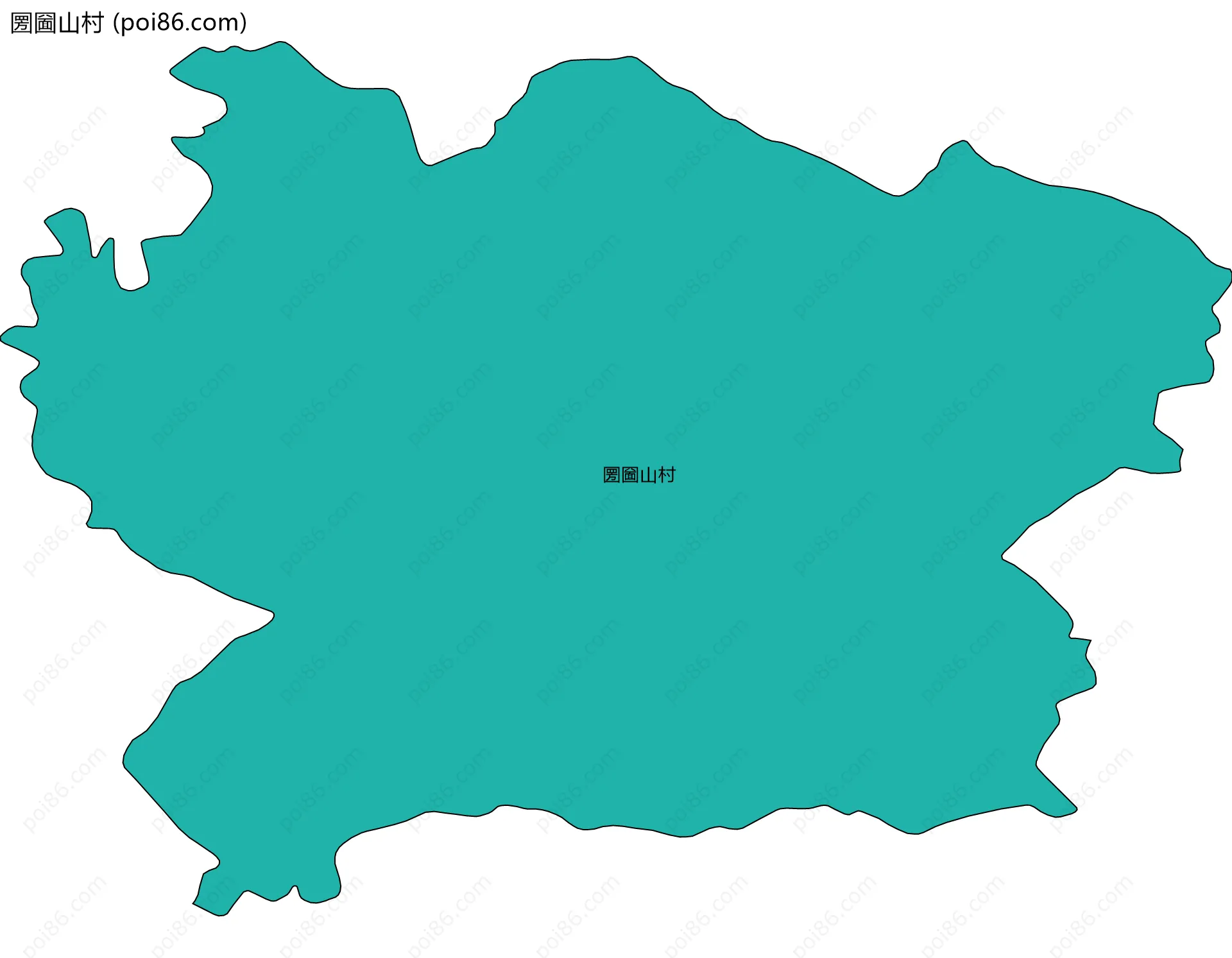 圐圙山村边界地图