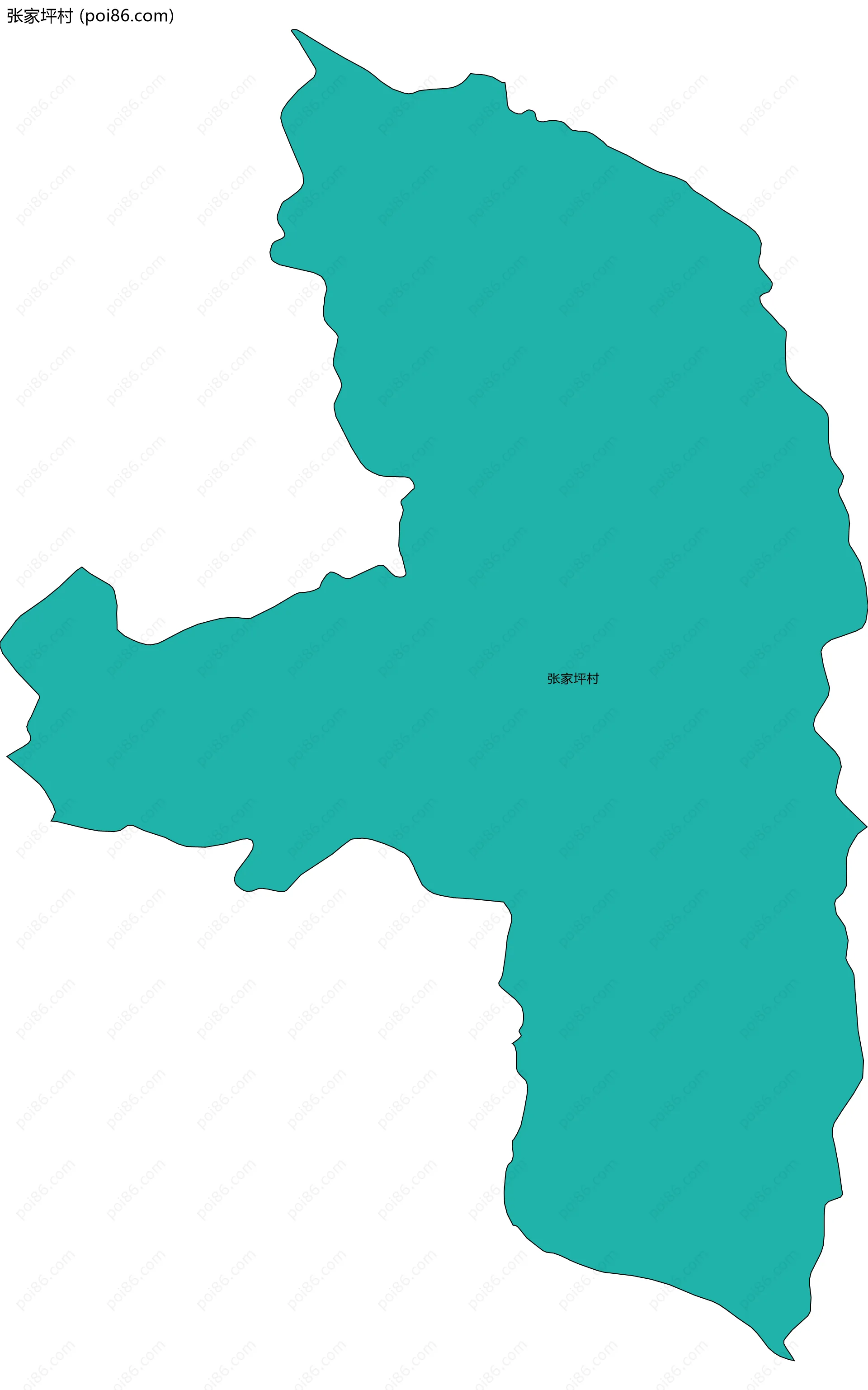 张家坪村边界地图
