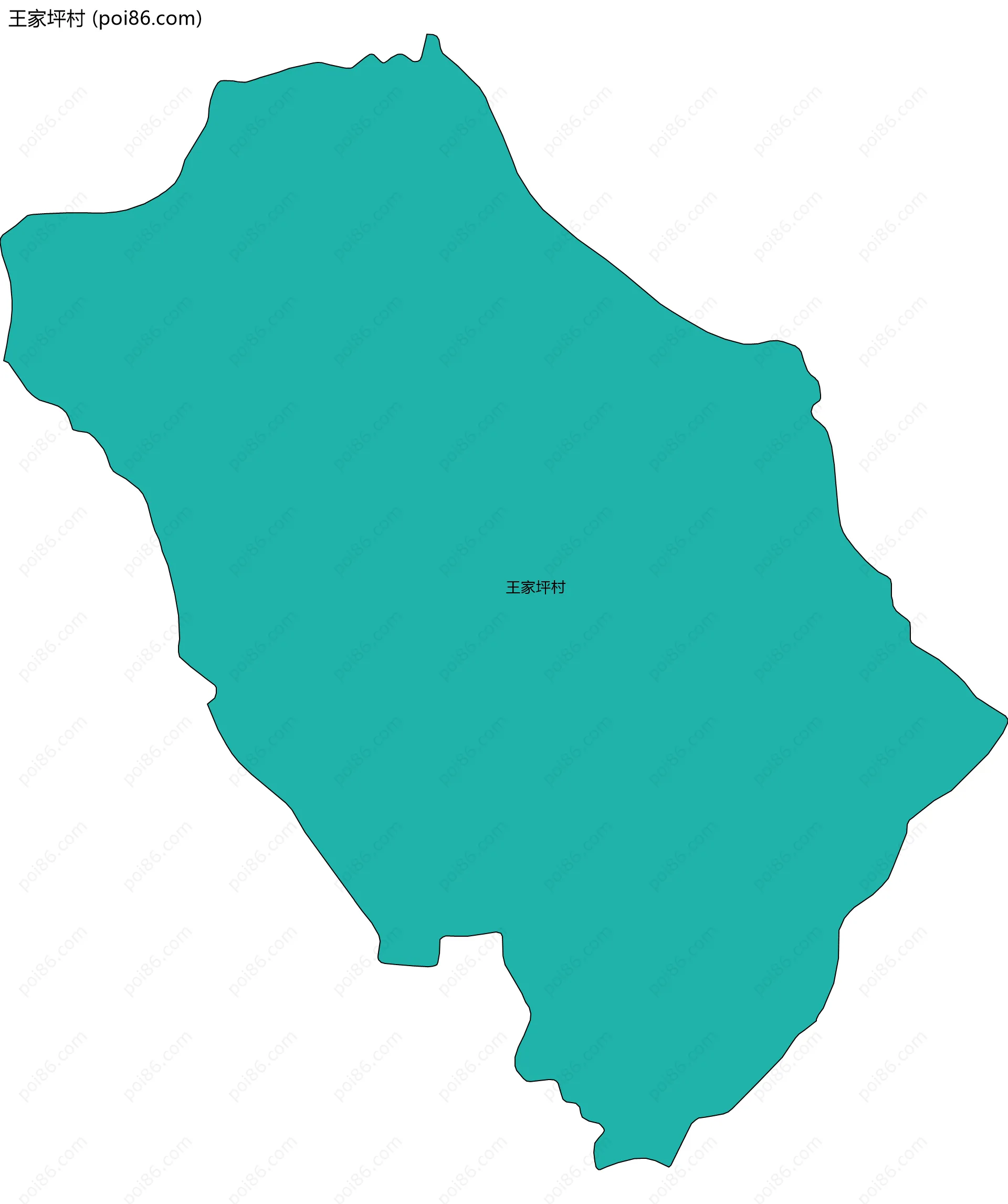 王家坪村边界地图