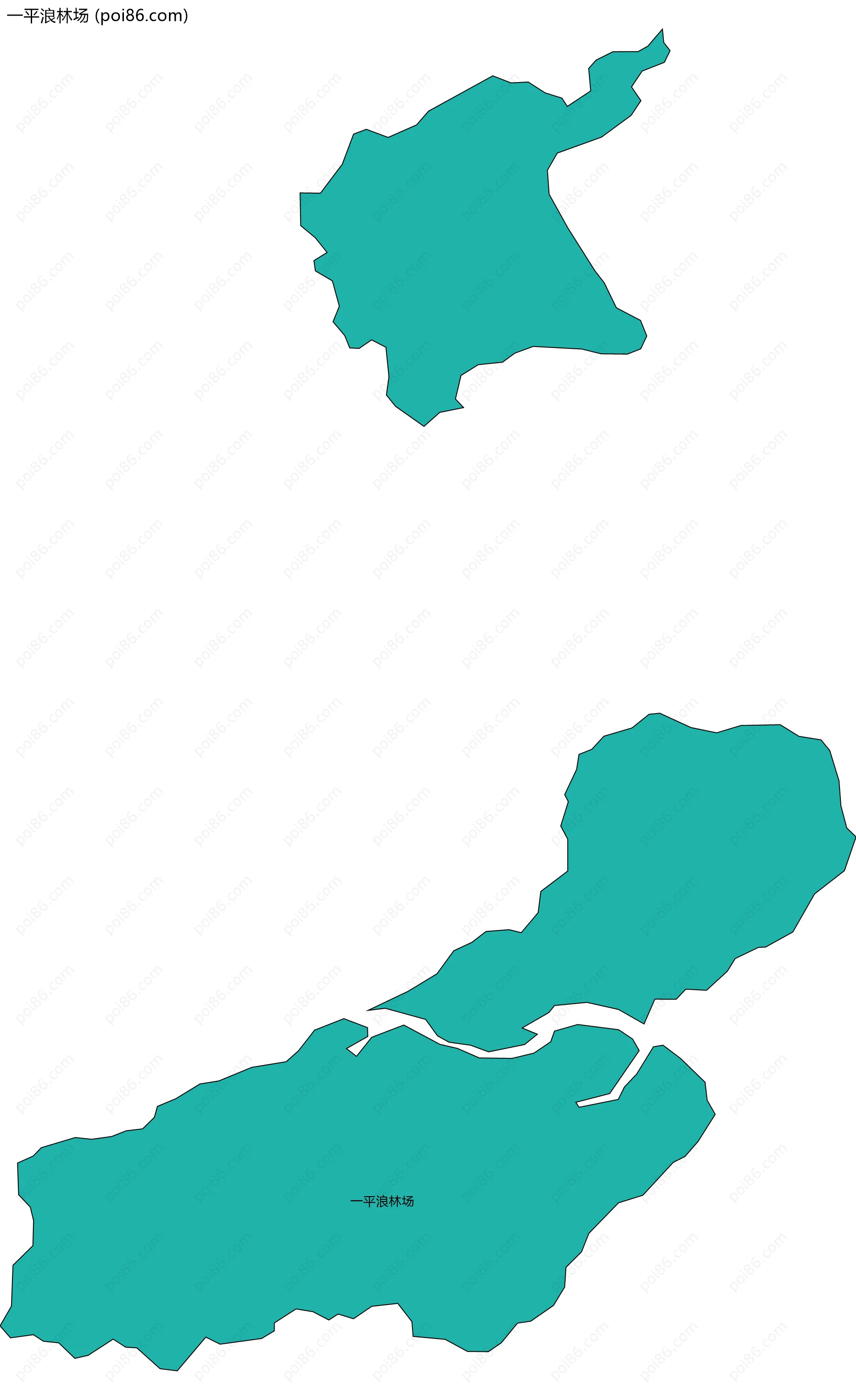 一平浪林场边界地图(五级行政区划)