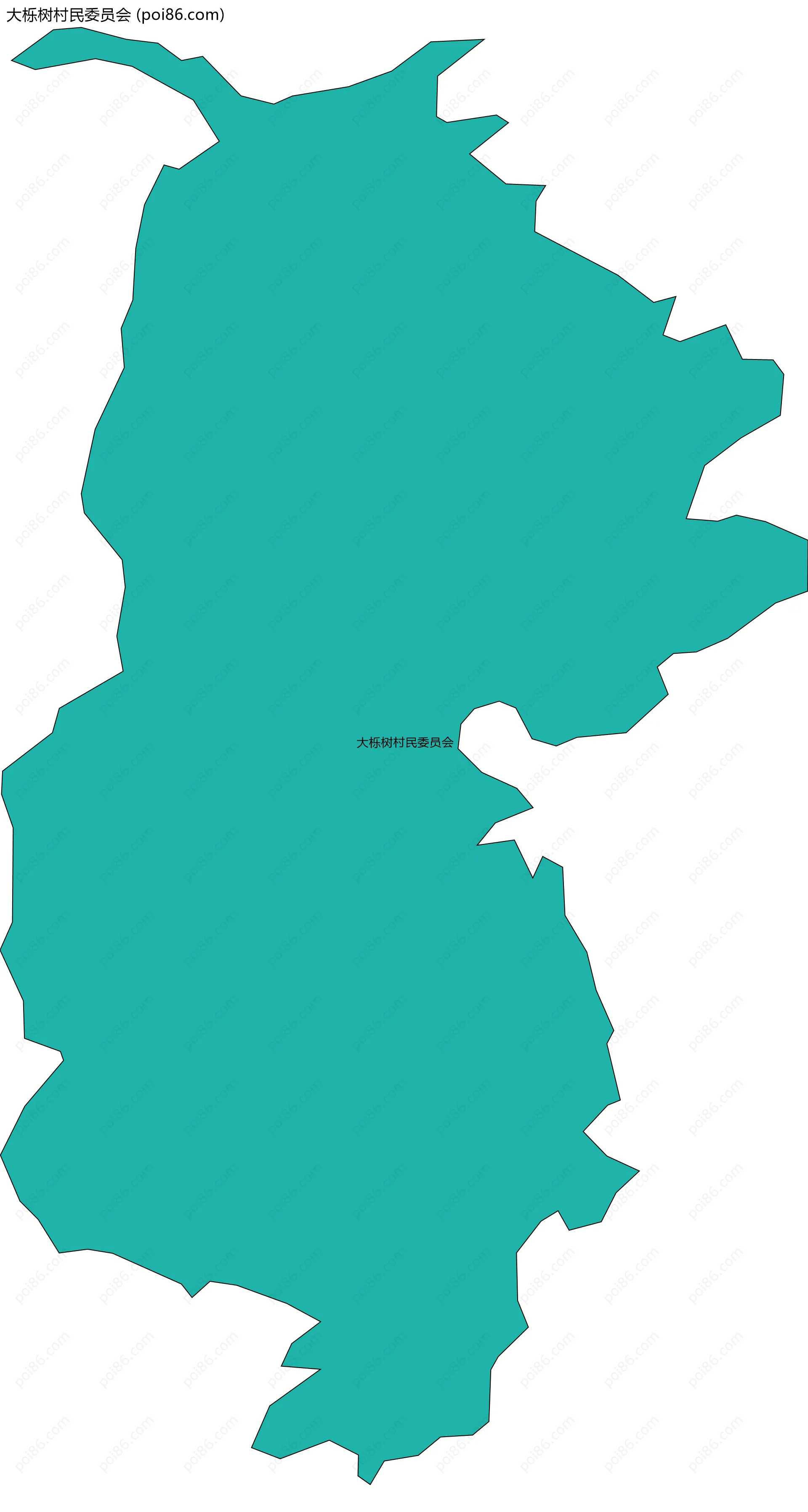 大栎树村民委员会边界地图