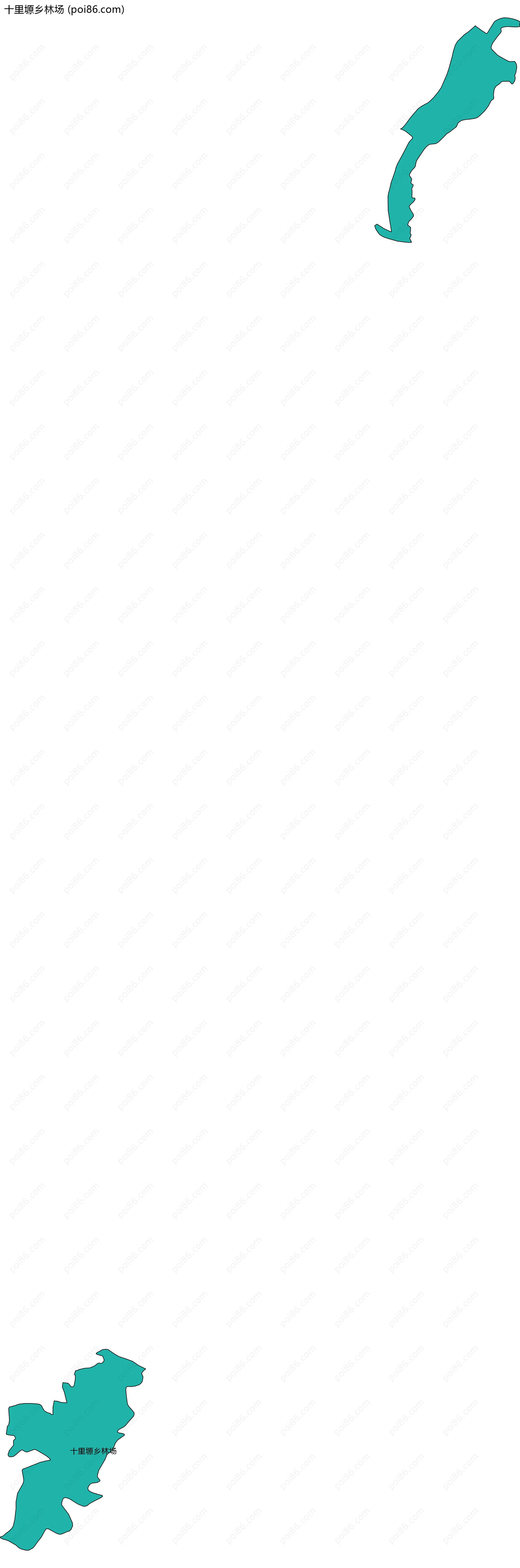 十里塬乡林场边界地图(五级行政区划)