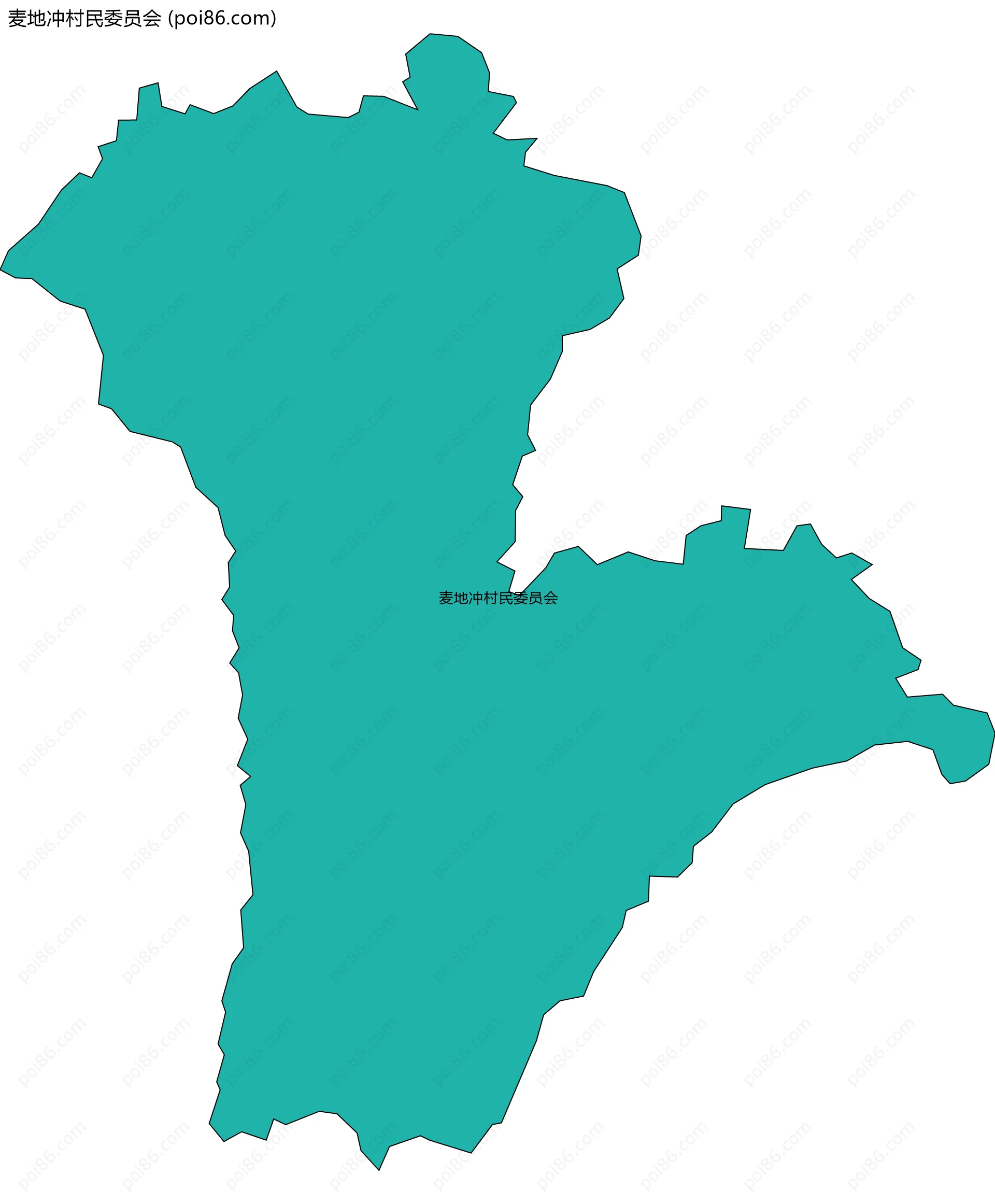 麦地冲村民委员会边界地图