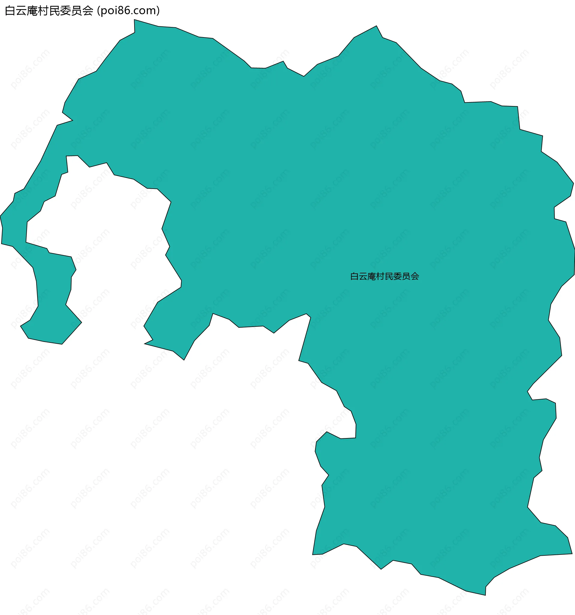 白云庵村民委员会边界地图
