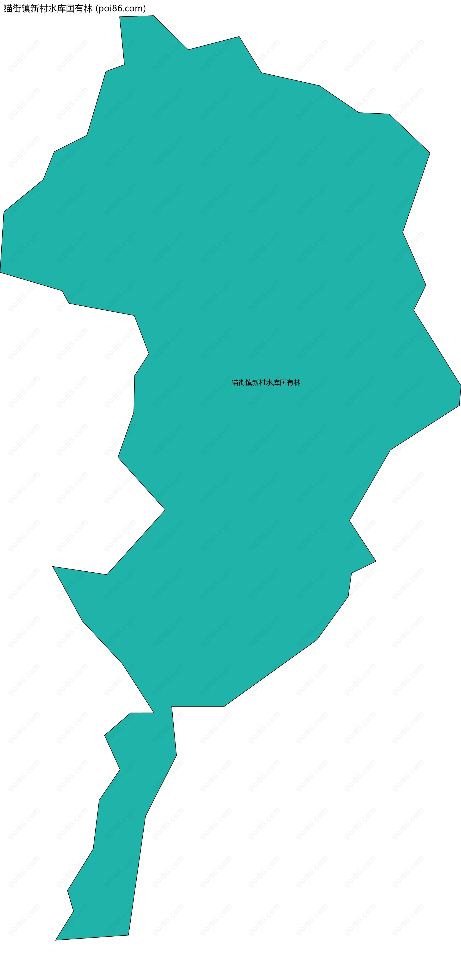 猫街镇新村水库国有林边界地图