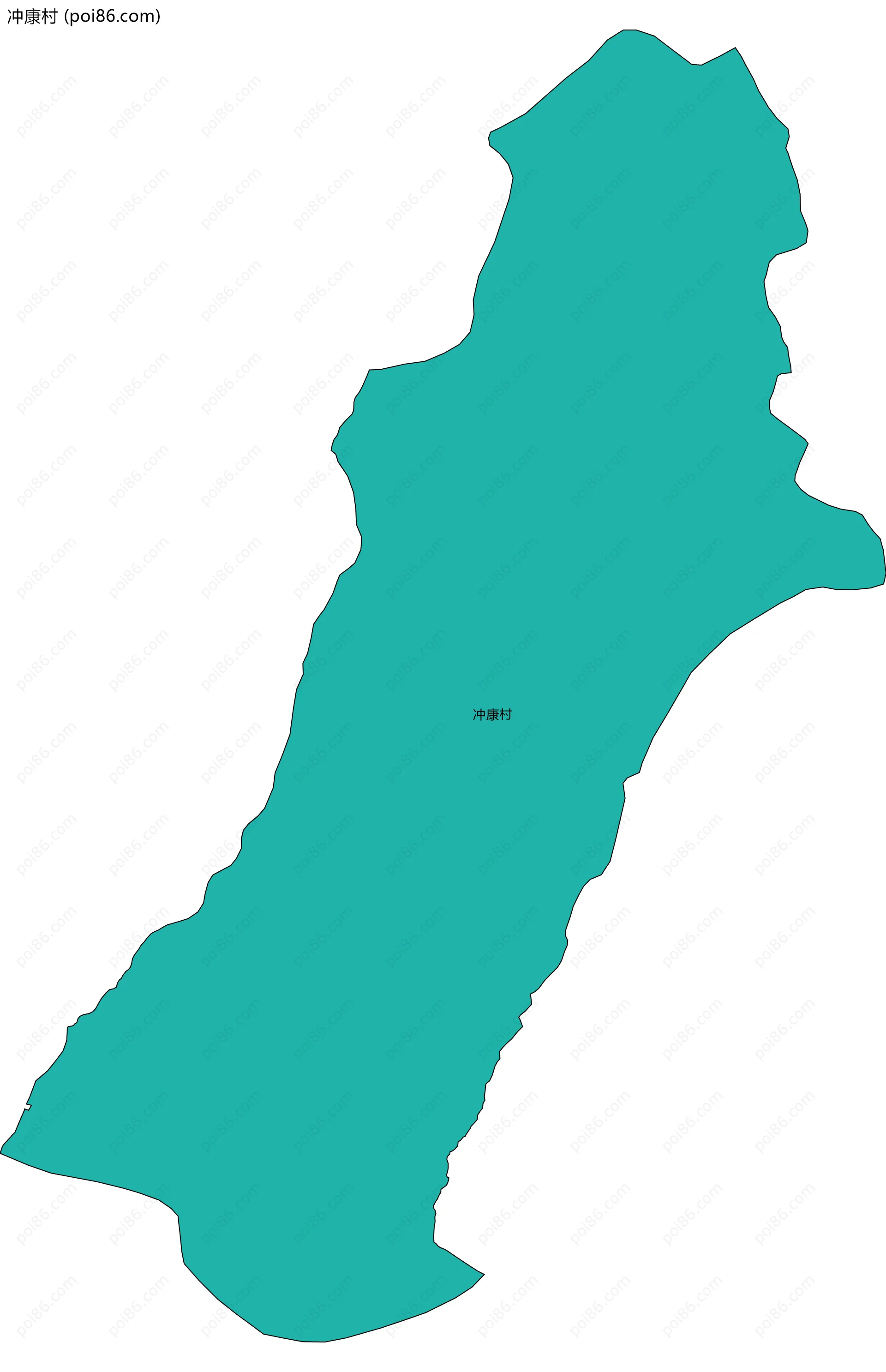 冲康村边界地图