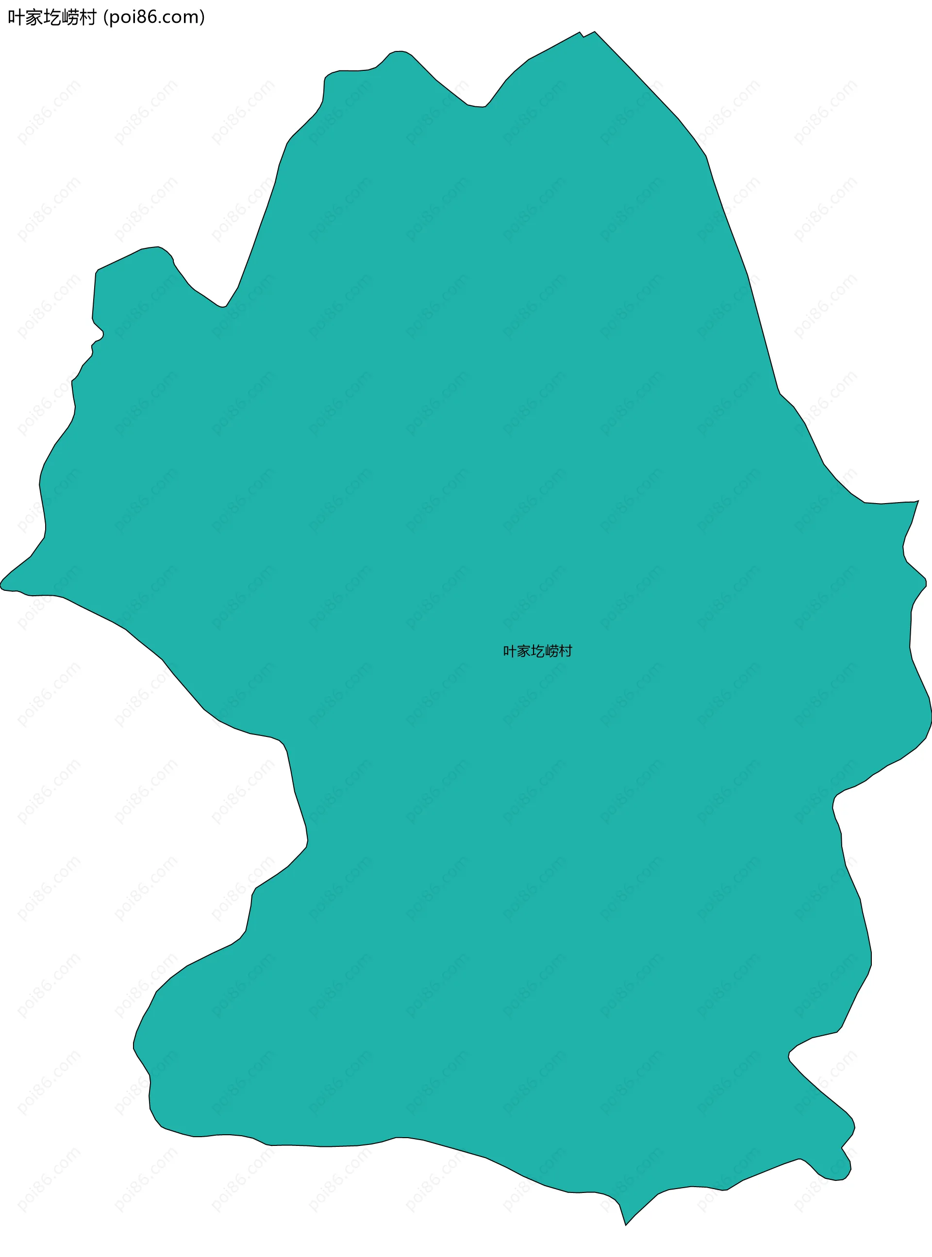 叶家圪崂村边界地图