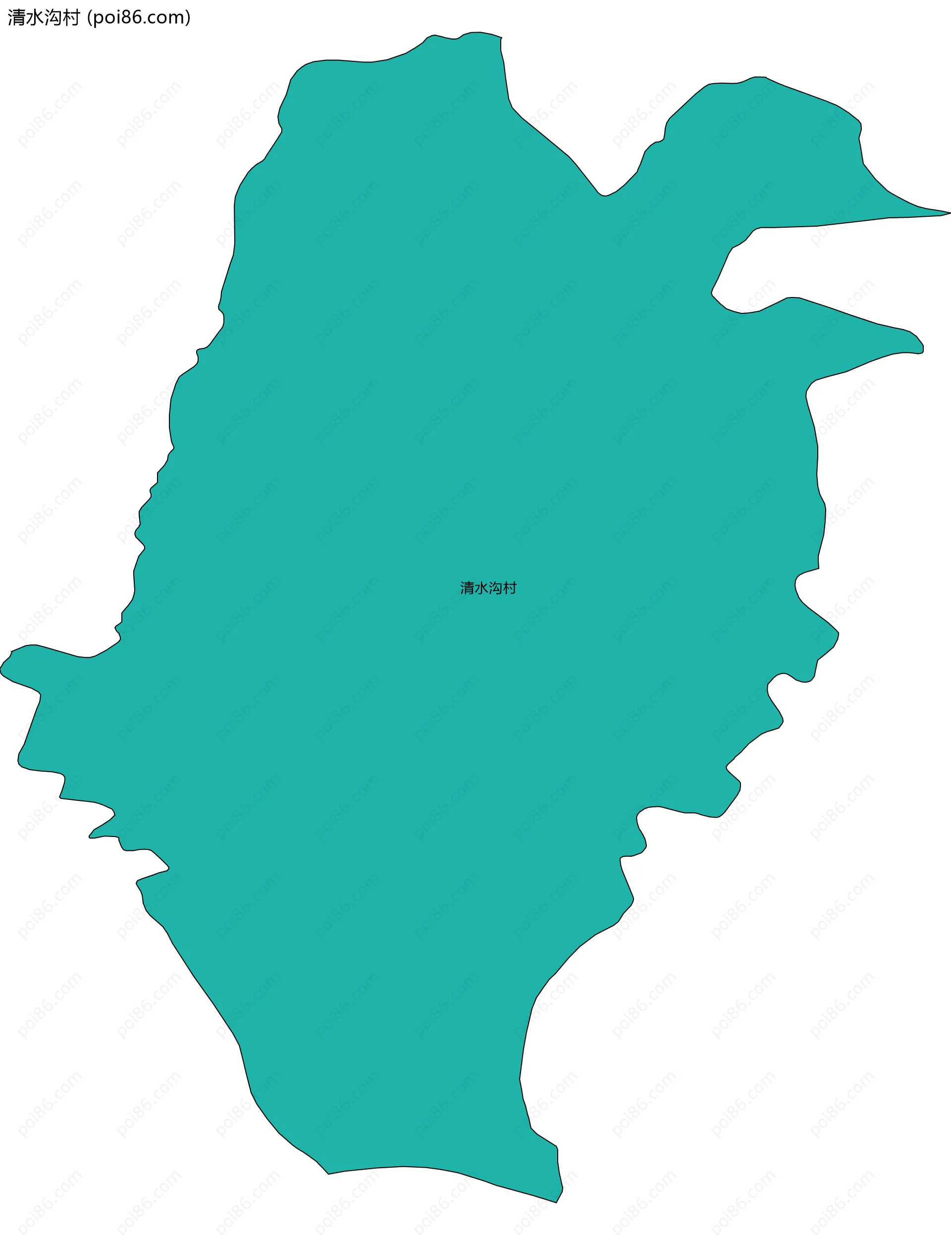 清水沟村边界地图