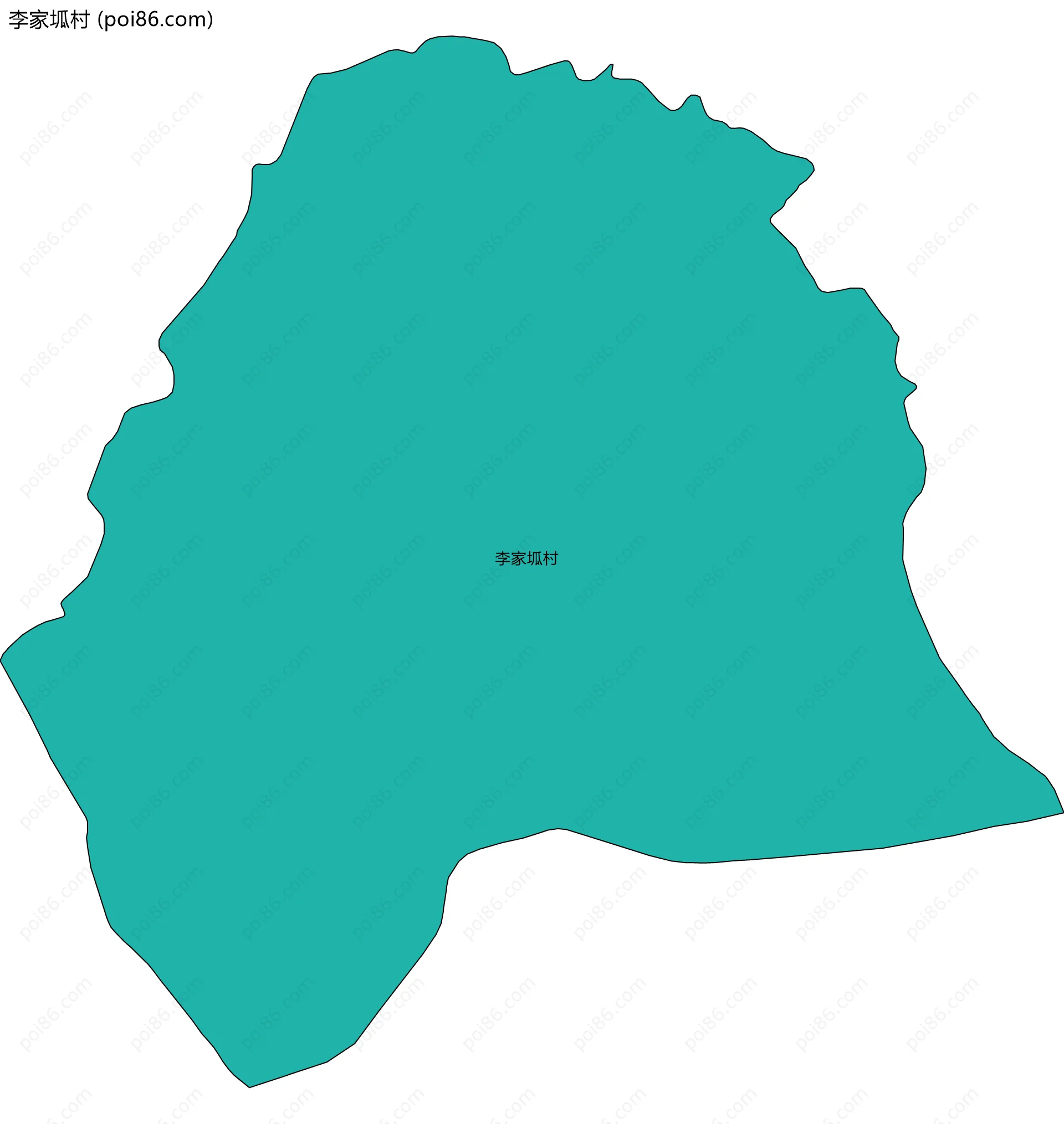 李家坬村边界地图