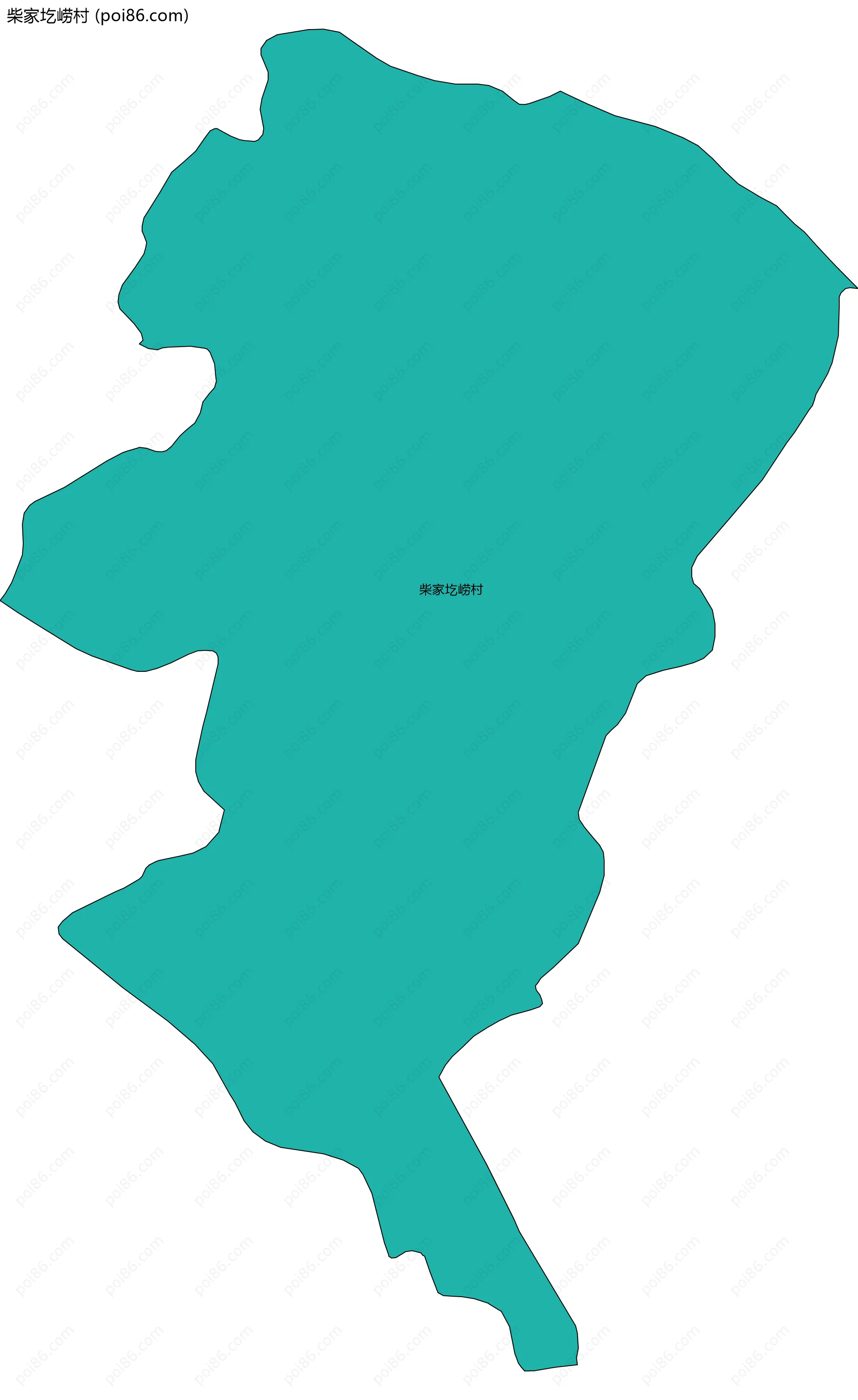 柴家圪崂村边界地图