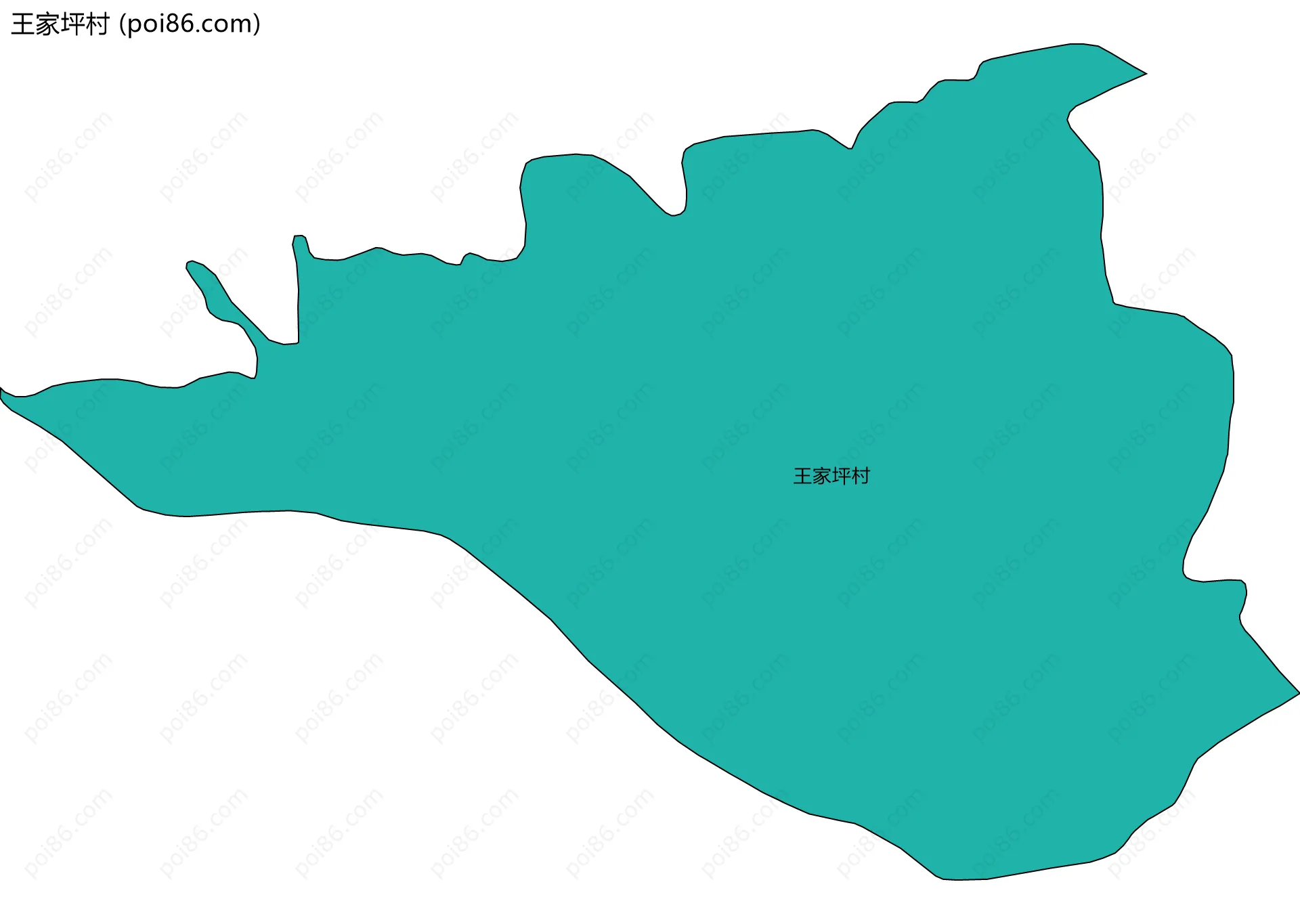 王家坪村边界地图