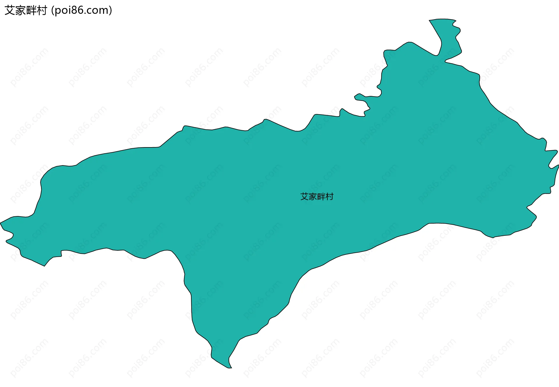 艾家畔村边界地图