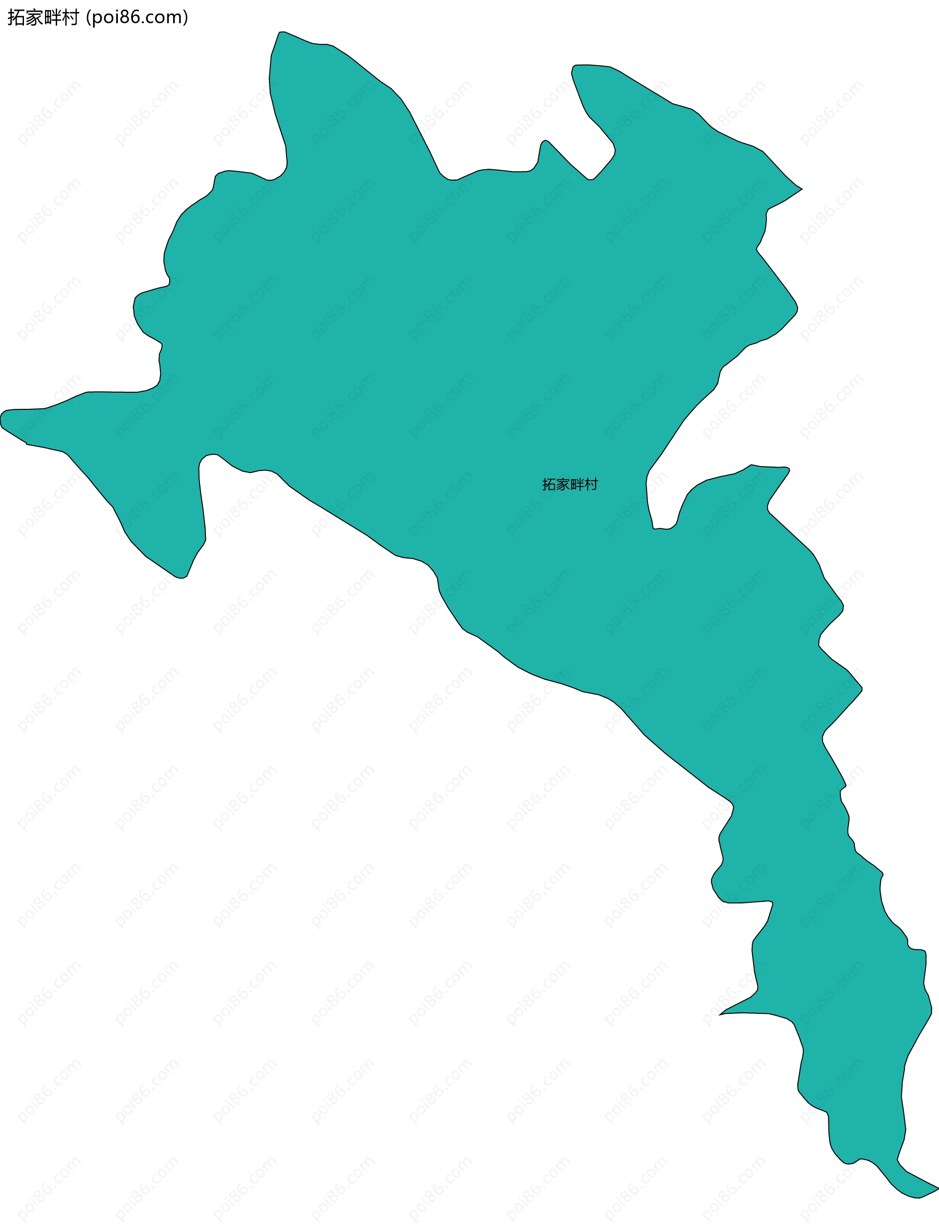 拓家畔村边界地图