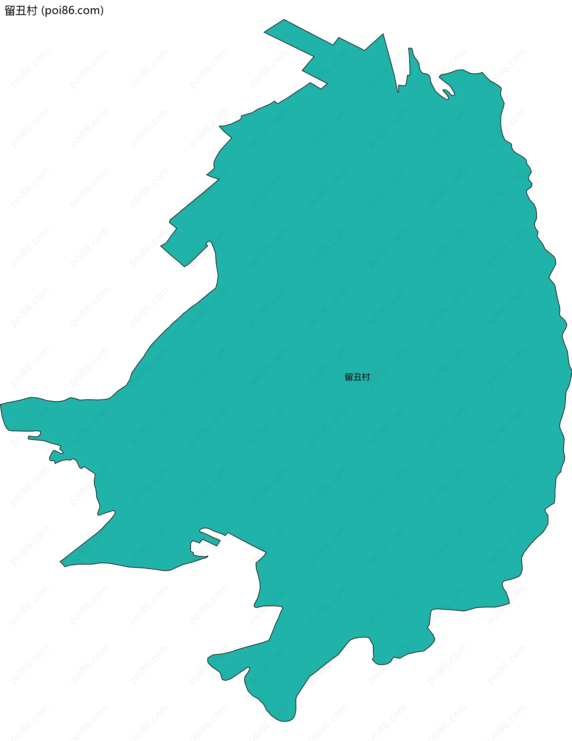 留丑村边界地图