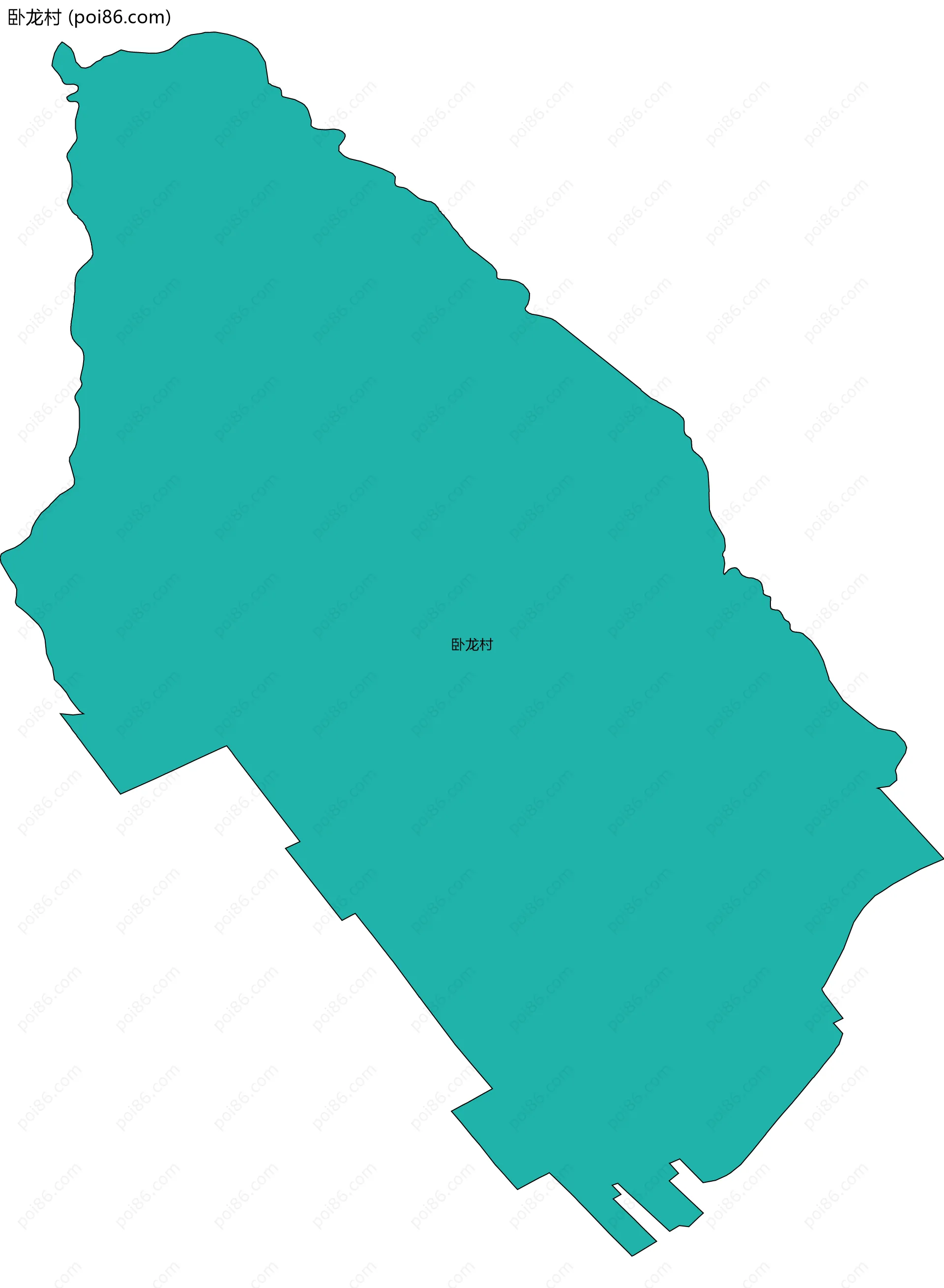 卧龙村边界地图