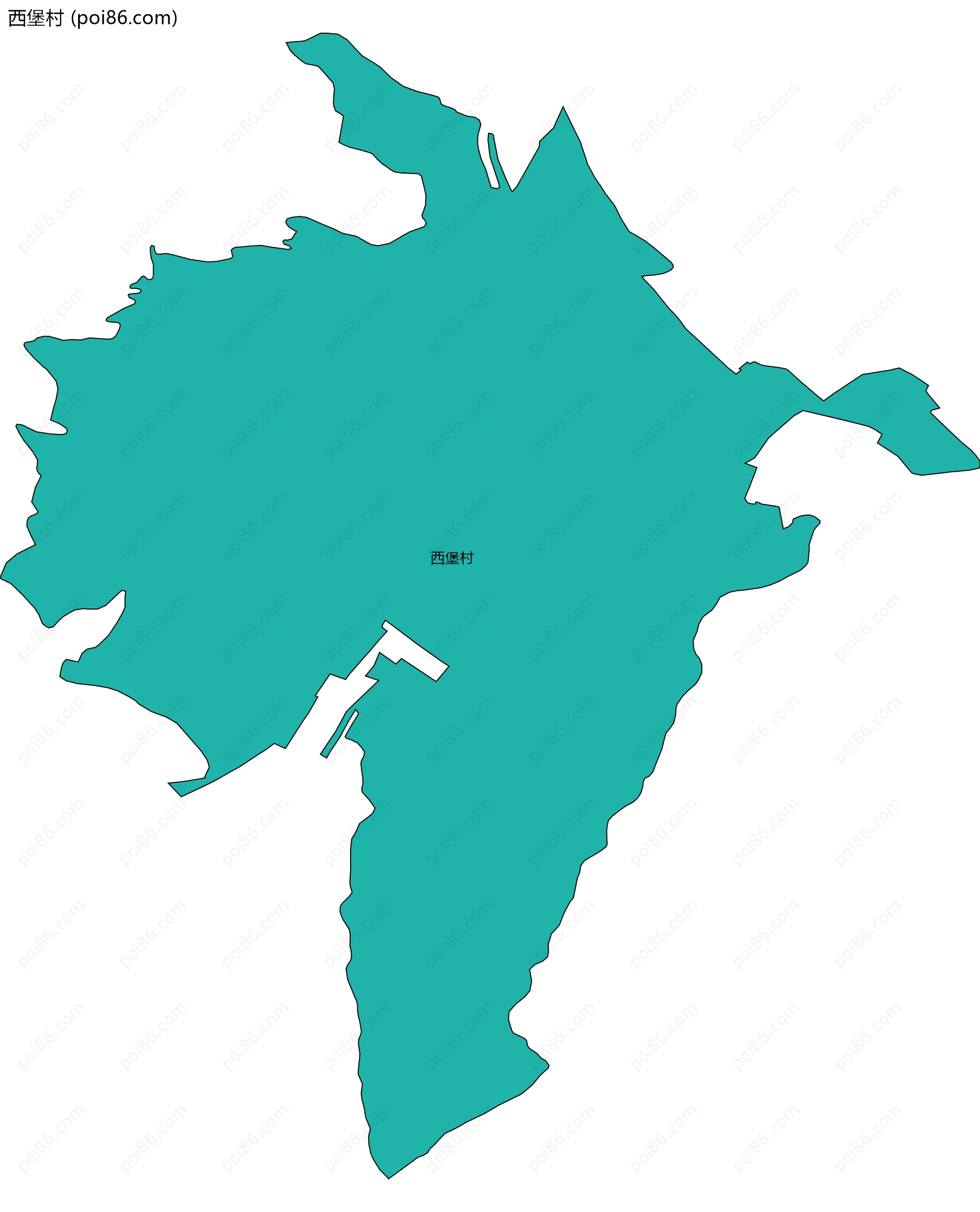 西堡村边界地图