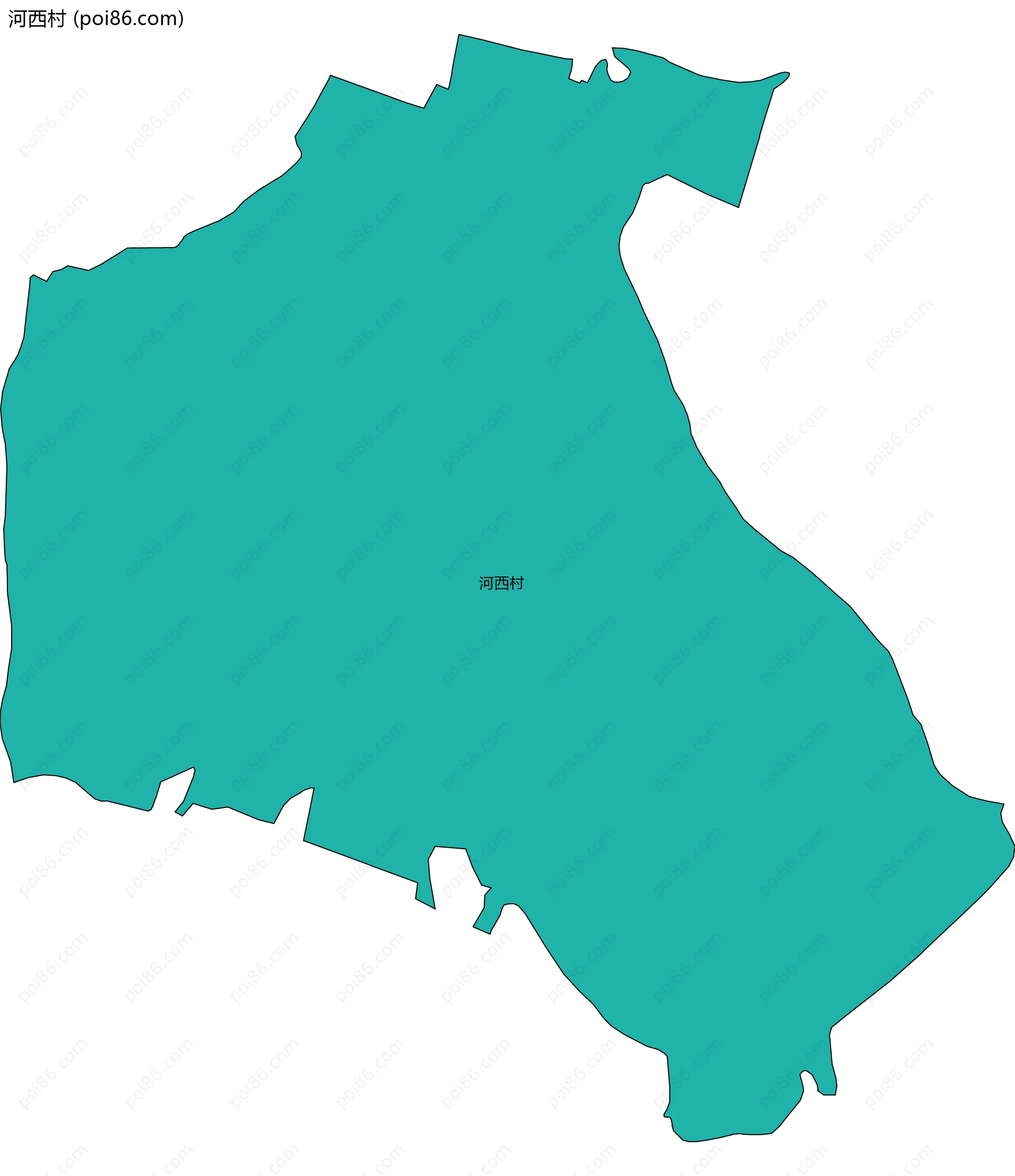 河西村边界地图