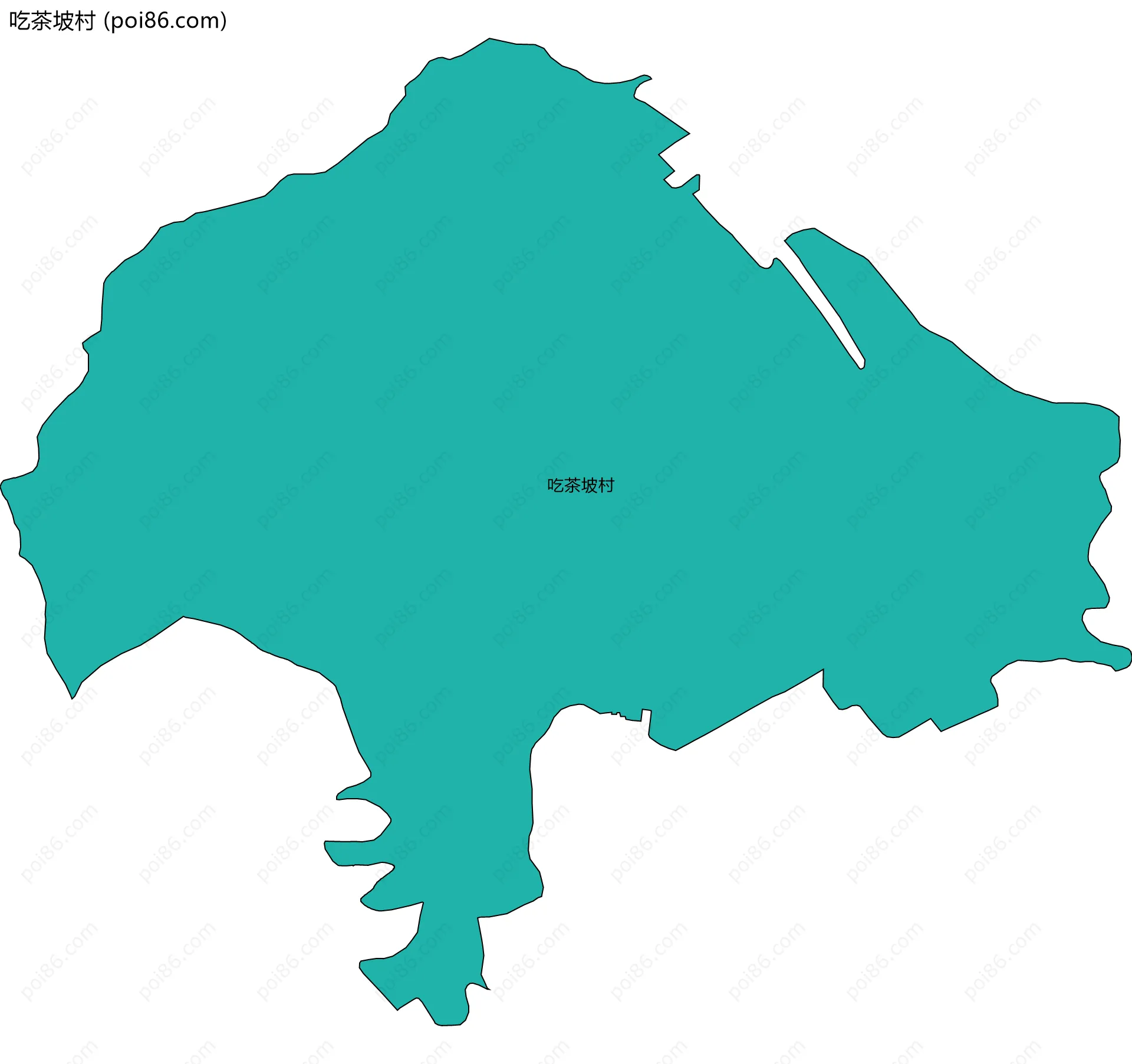 吃茶坡村边界地图