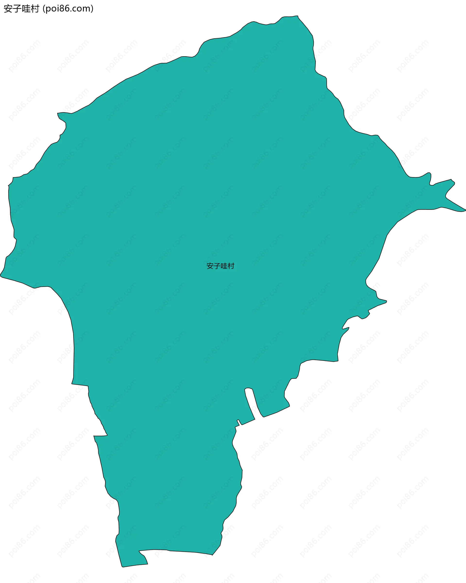 安子哇村边界地图